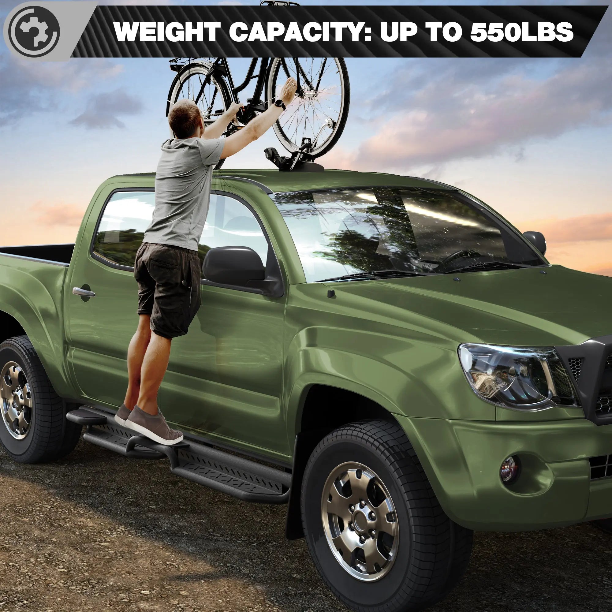 Tacoma Running Boards Side Steps for 2005-2023 Toyota Tacoma Double Cab (4-Door) nadiaauto