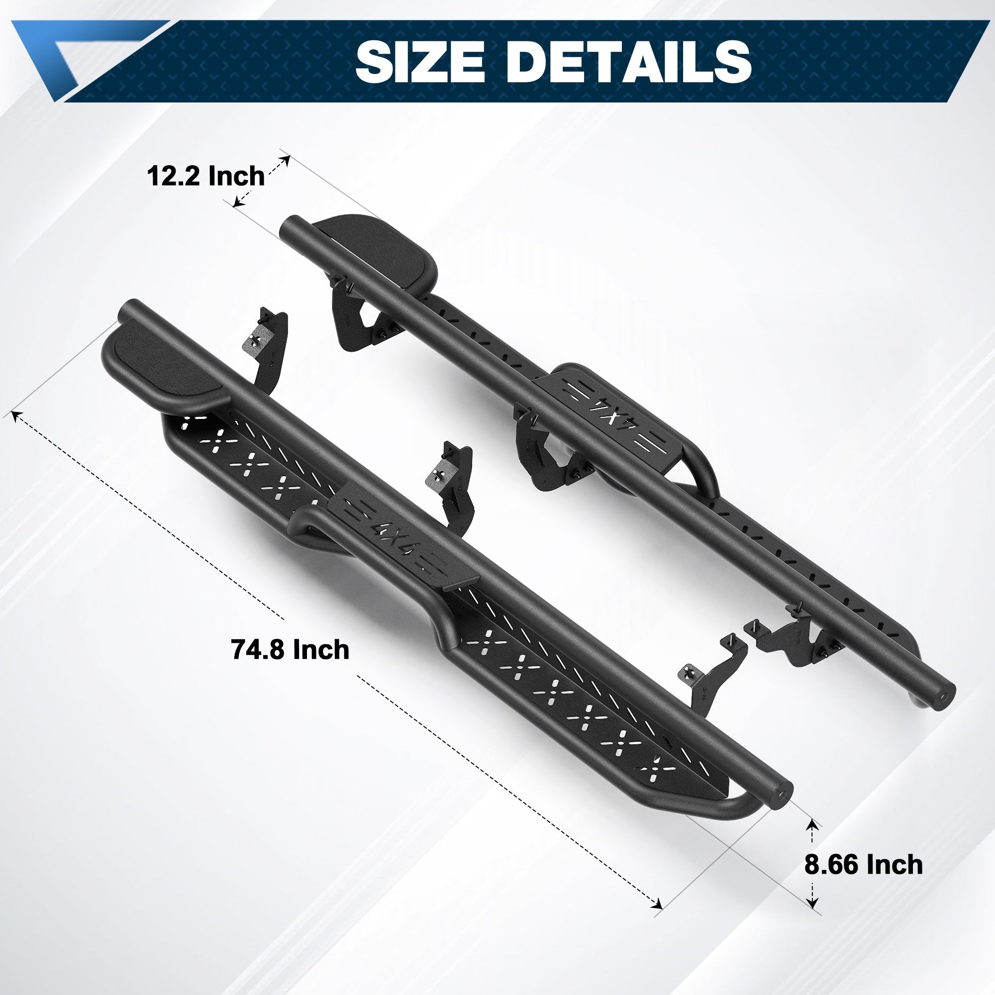 Bronco Running Boards Side Step Compatible Ford Bronco 2021 2022 2023 2024 2025 (Not for Sport) - nadiaauto