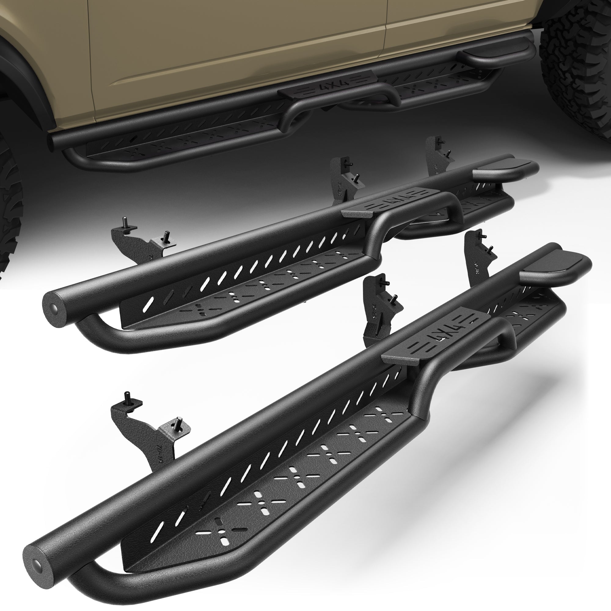 Bronco Running Boards Side Step Compatible Ford Bronco 2021 2022 2023 2024 2025 (Not for Sport) - nadiaauto