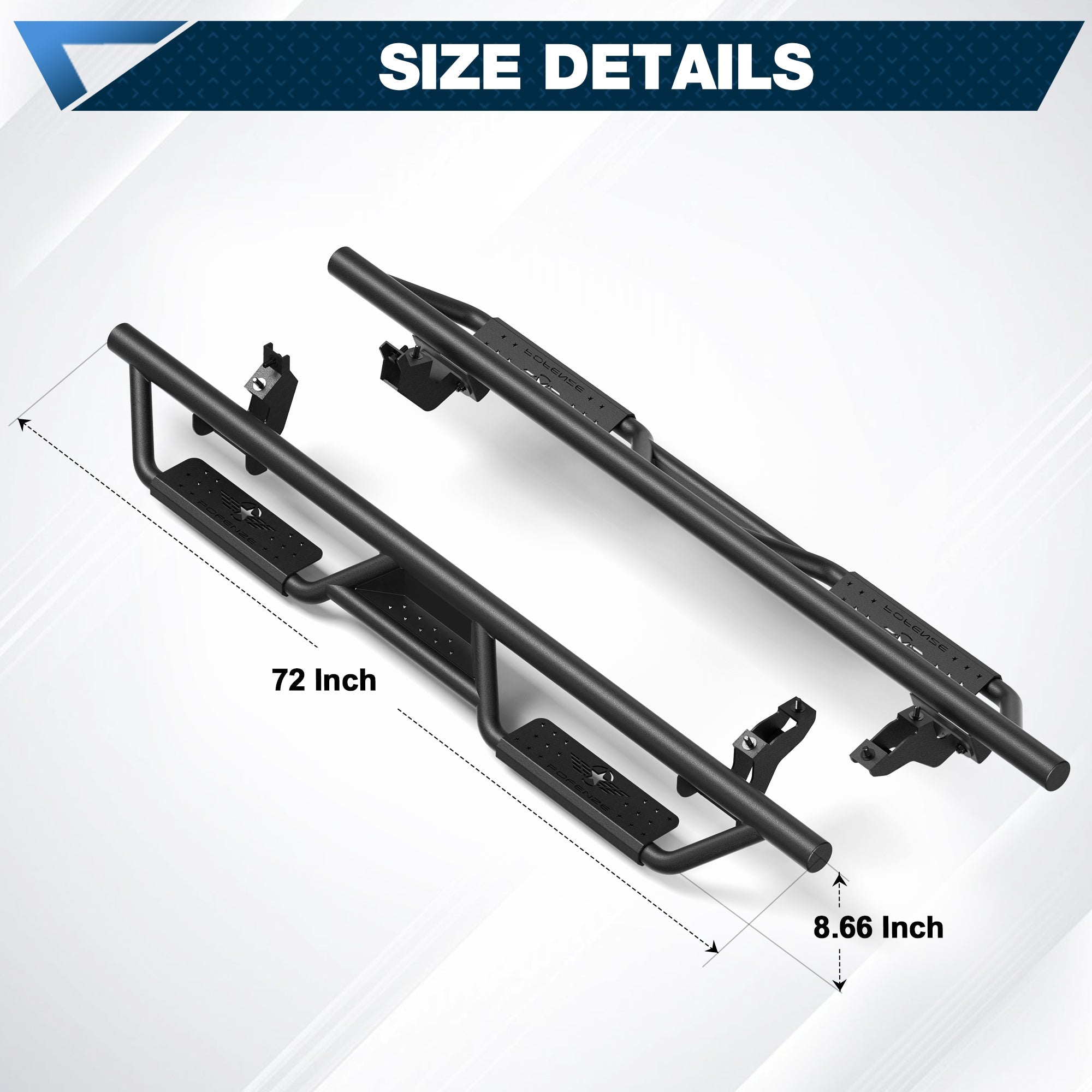 Bronco Running Boards Side Steps Fit 2021 2022 2023 Ford Bronco 4 Door Black Nerf Bars 2 PCS - nadiaauto