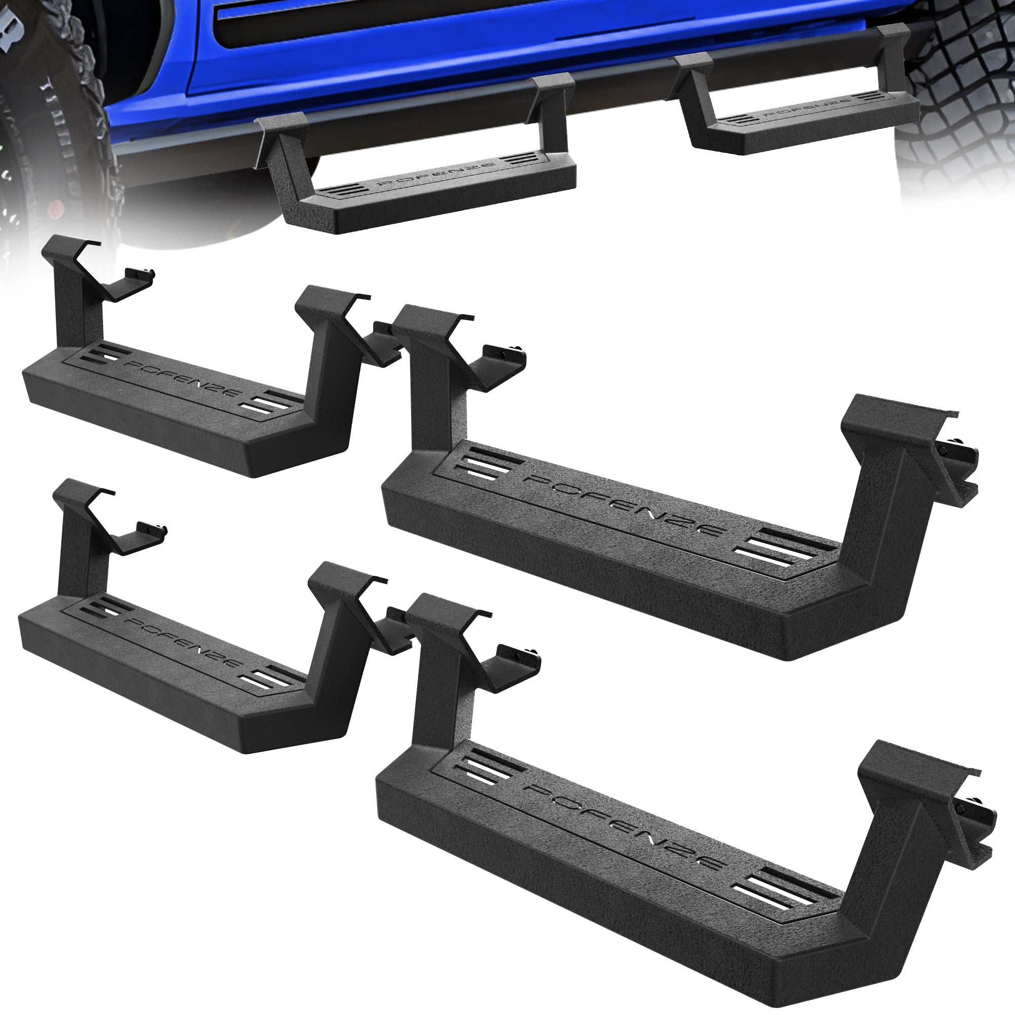Bronco Running Boards Side Steps Ford Bronco 2021 2022 2023 2024 2025 4 - Door/2 - Door (4 Packs) - nadiaauto