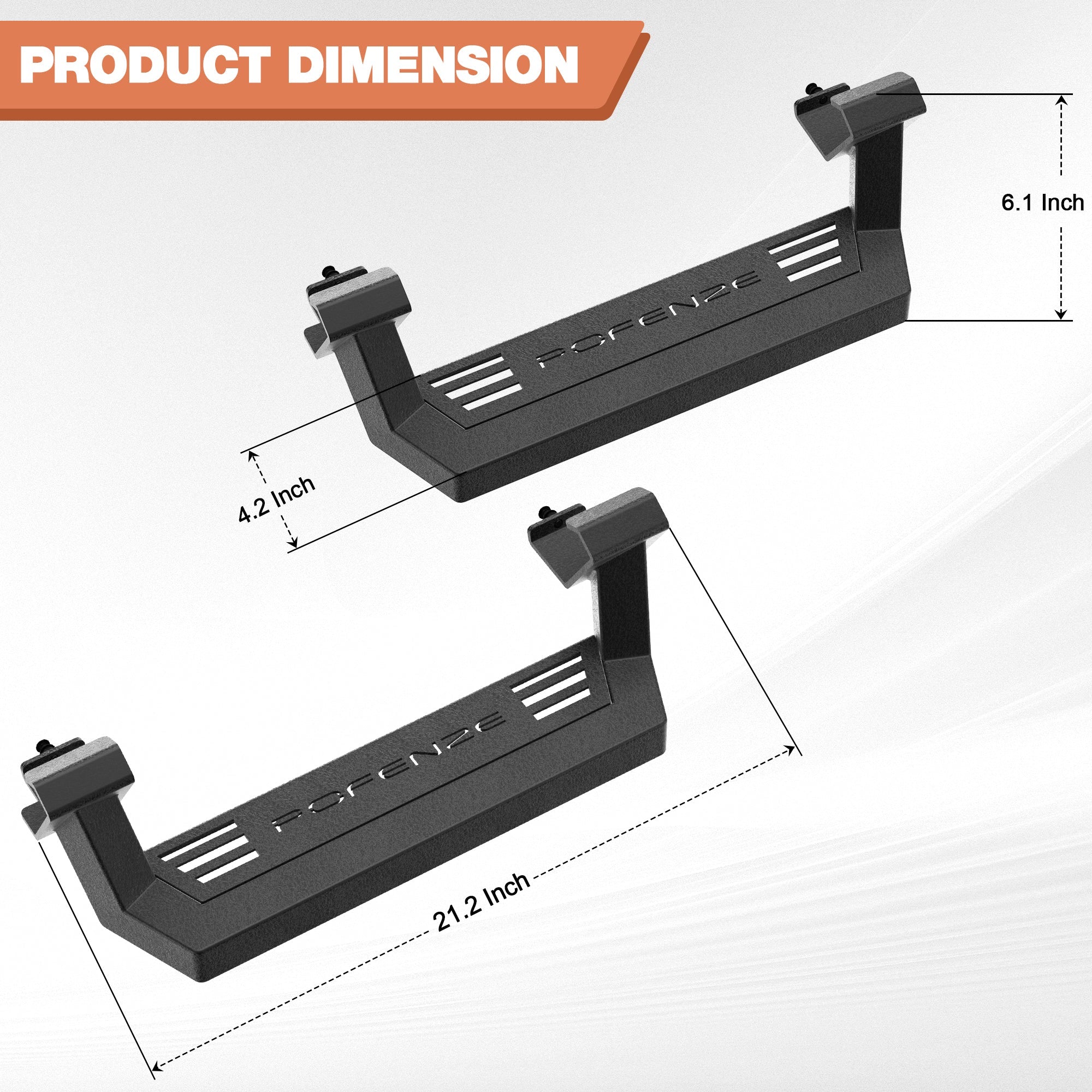 Bronco Side Steps for Rock Rails Compatible with 2021 - 2025 Ford Bronco 2 - Door - nadiaauto