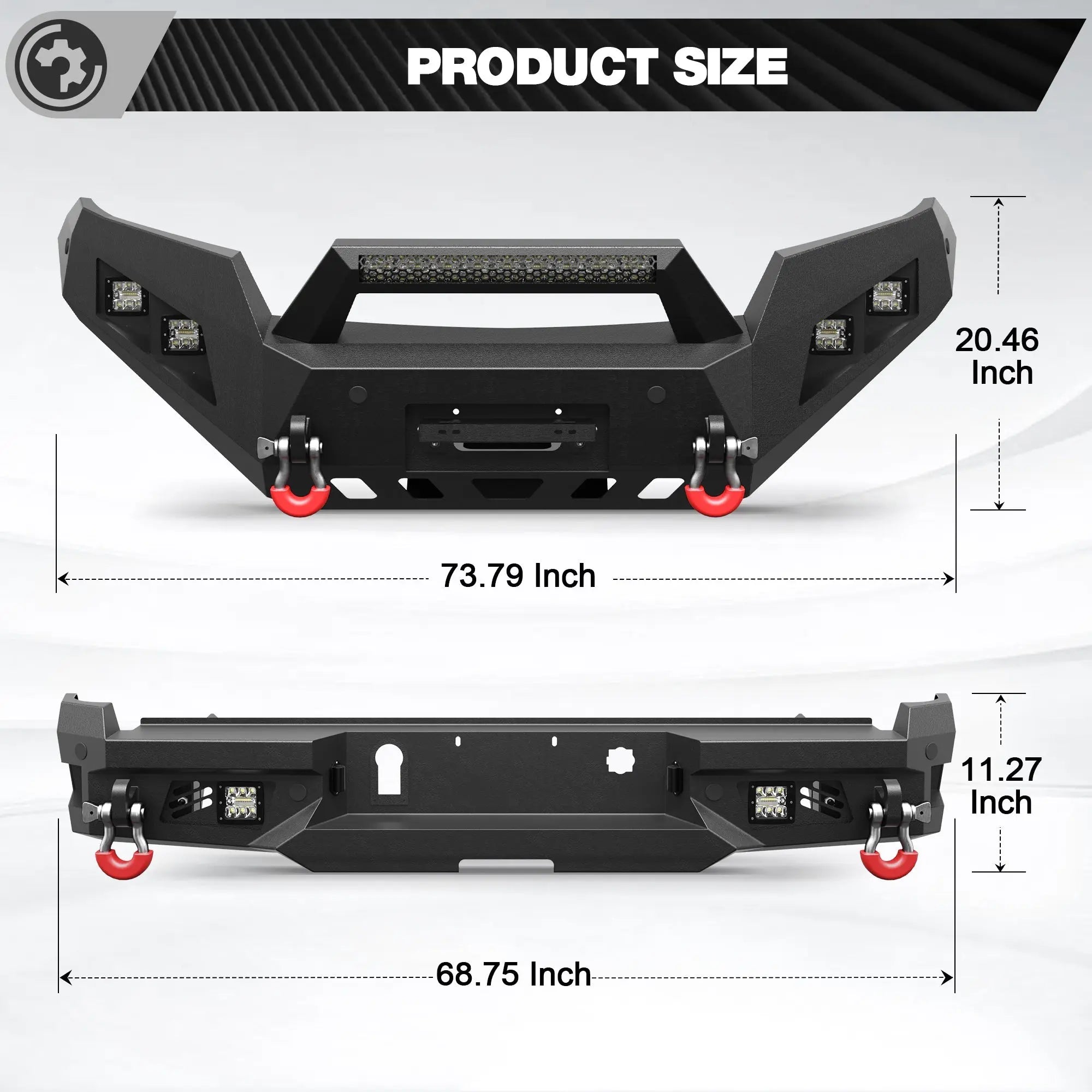 Chevy Colorado Bumper Set for 2015 2016 2017 2018 2019 2020 Colorado Pickup Trucks (Excluding ZR2) - nadiaauto