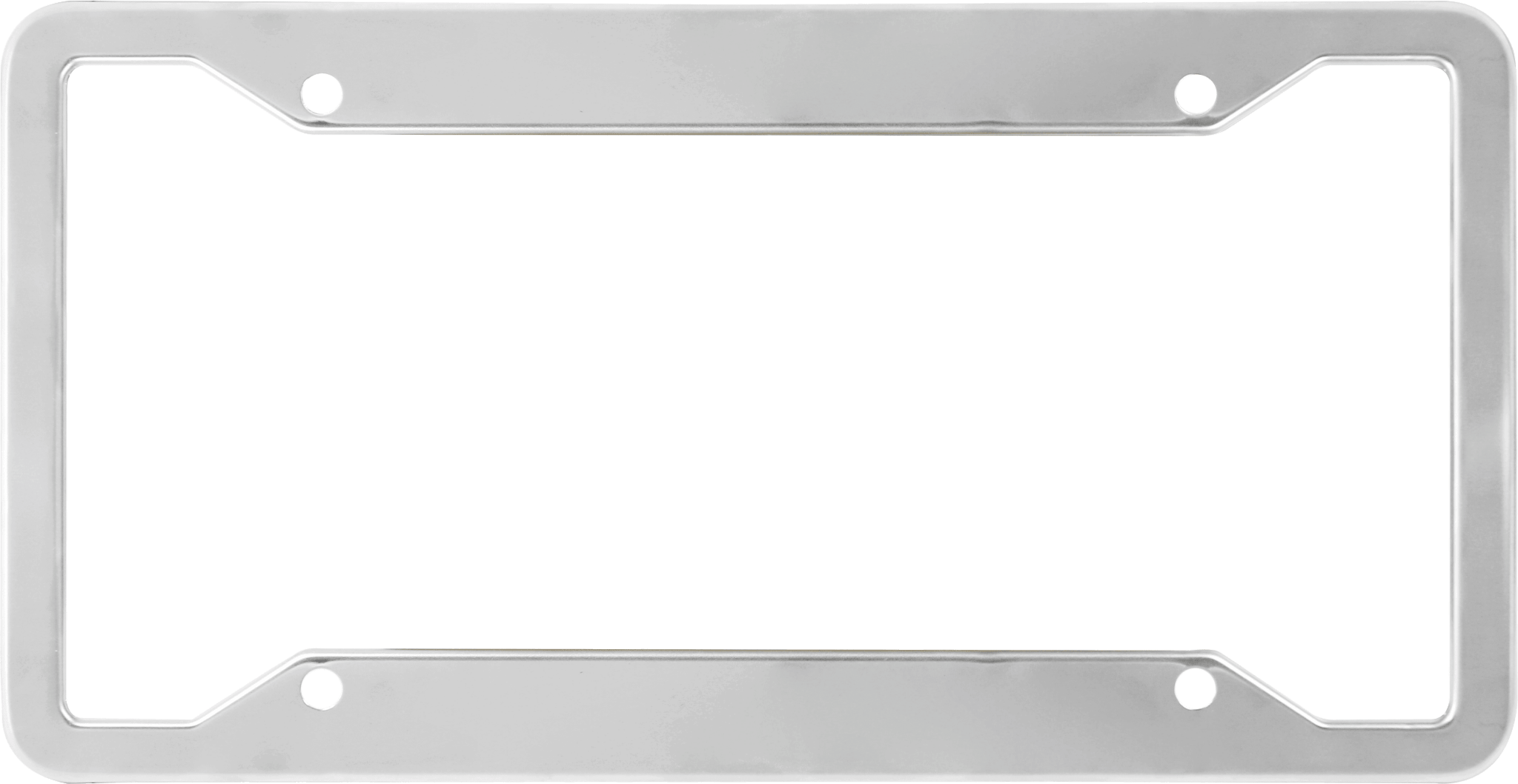 Chrome Stainless Steel License Plate Frame Universal Fit US & Canada, Rustproof Car Plate Holder with Screw Caps - nadiaauto