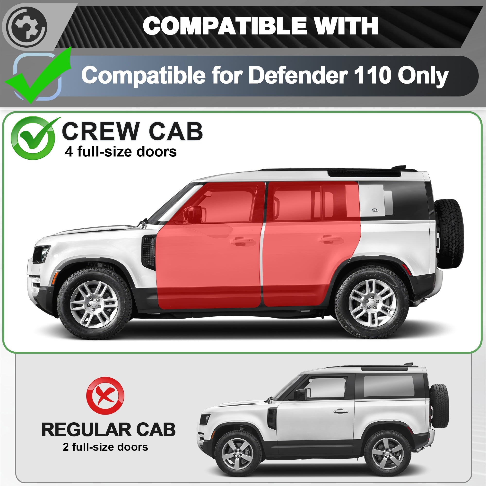 Defender 110 Running Boards Side Steps Compatible with 2020-2025 Land Rover Defender 110 - nadiaauto