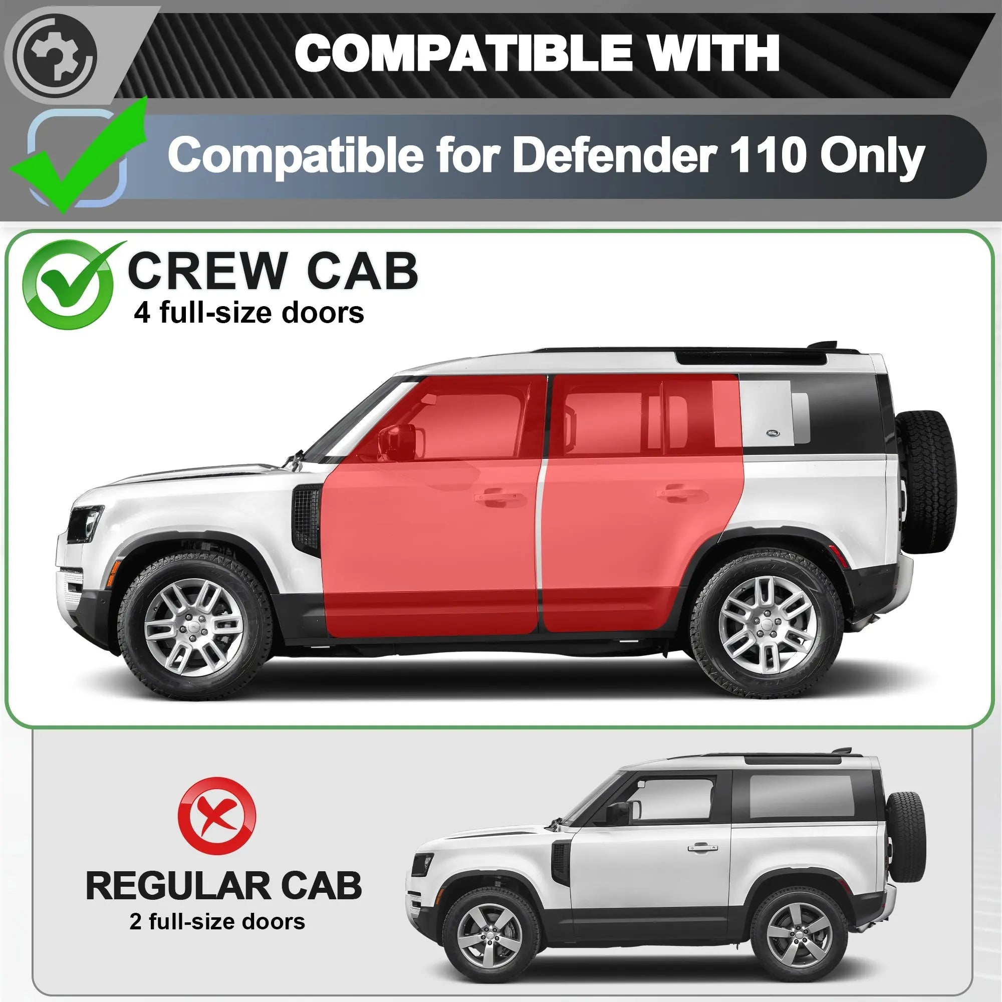 Defender 110 Running Boards Side Steps Compatible with 2020-2025 Land Rover Defender 110 - nadiaauto