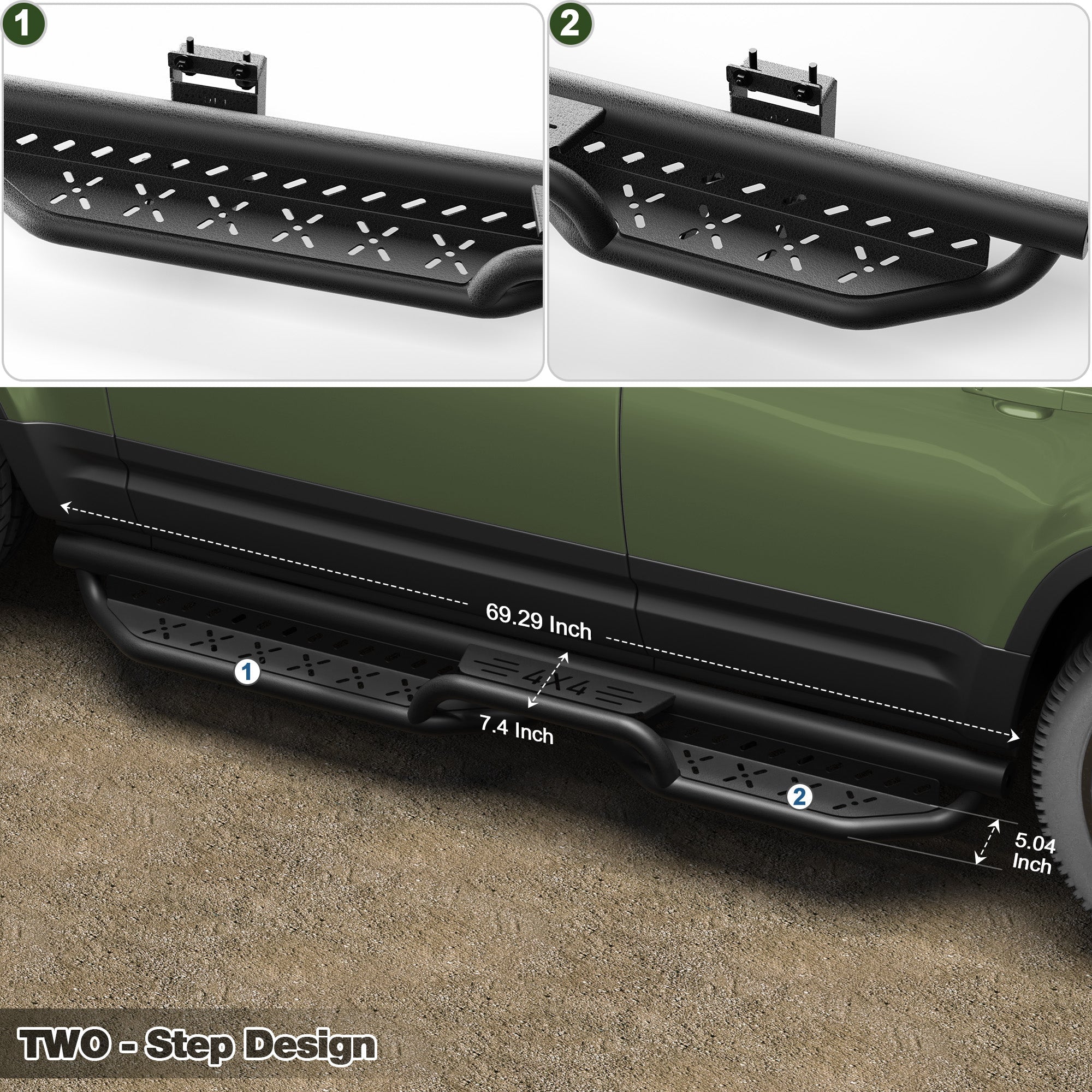 Defender 110 Running Boards Side Steps Compatible with 2020-2025 Land Rover Defender 110 - nadiaauto