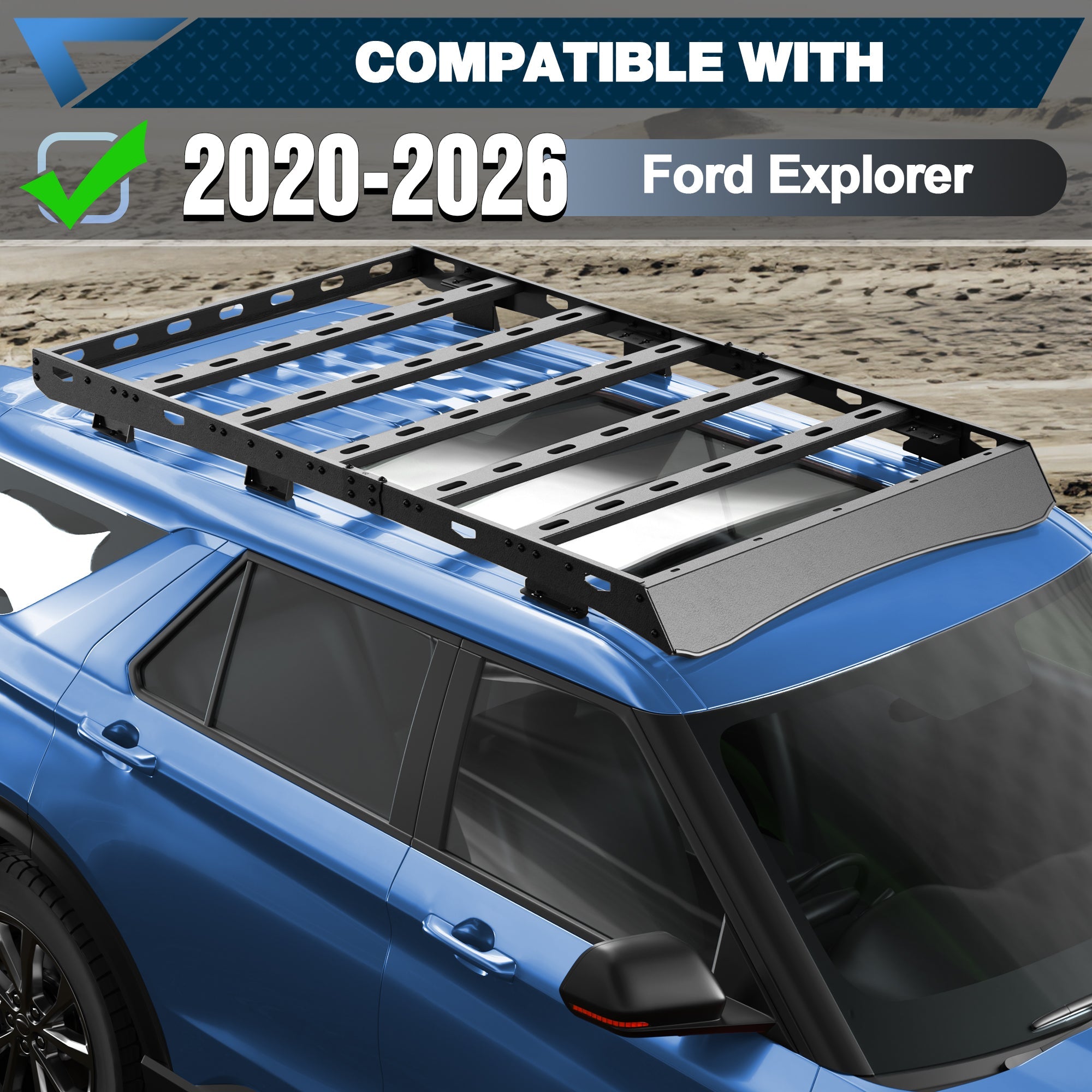 Explorer Roof Rack Rooftop Cargo Carrier Compatible for Ford Explorer 2020 2021 2022 2023 2024 - nadiaauto