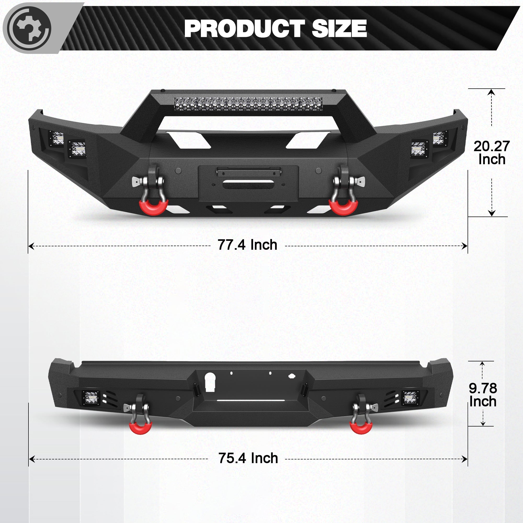 F150 Front and Rear Bumper for 2015 2016 2017 Ford F150 (Excluding Raptor and Ecoboost) - nadiaauto