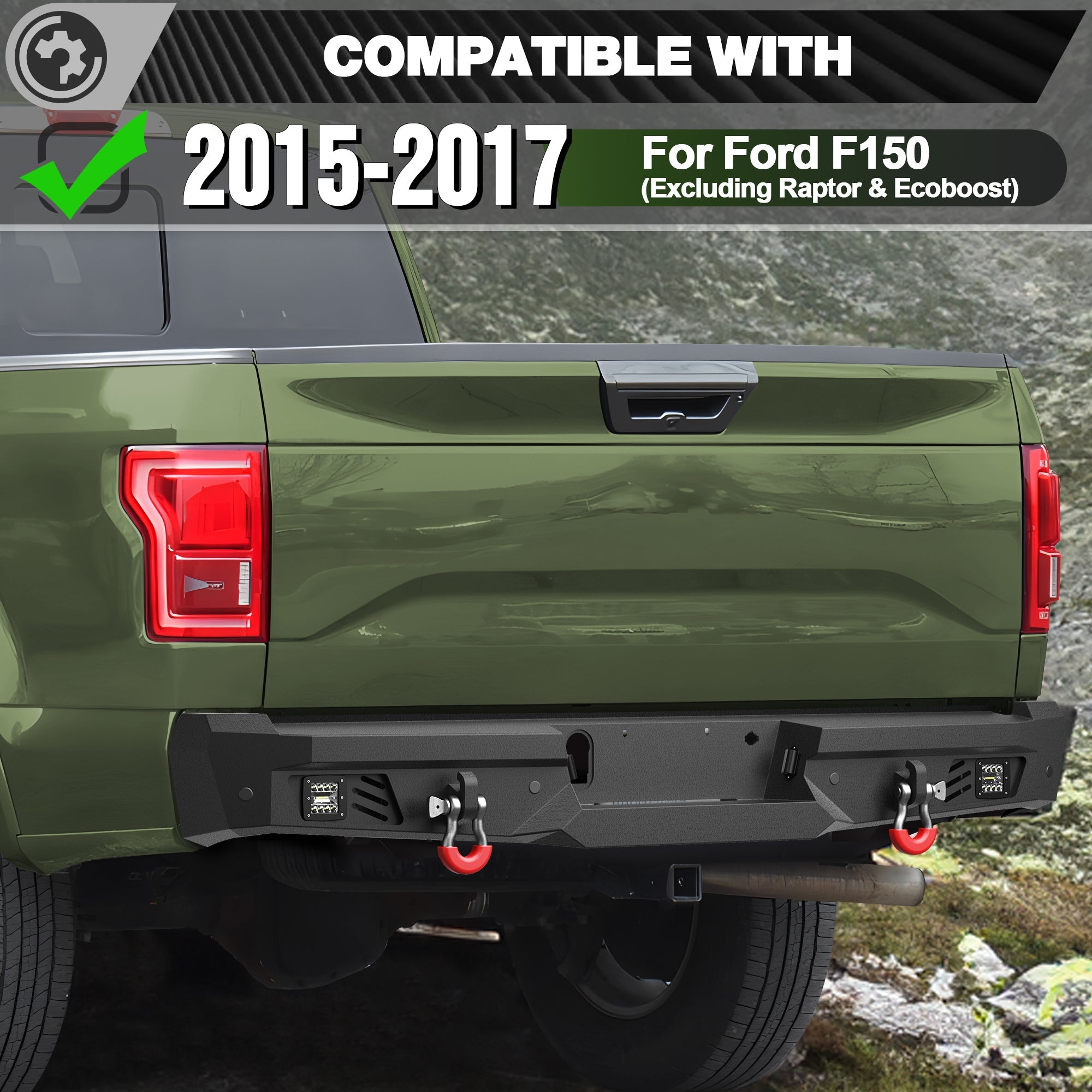 F150 Front and Rear Bumper for 2015 2016 2017 Ford F150 (Excluding Raptor and Ecoboost) - nadiaauto