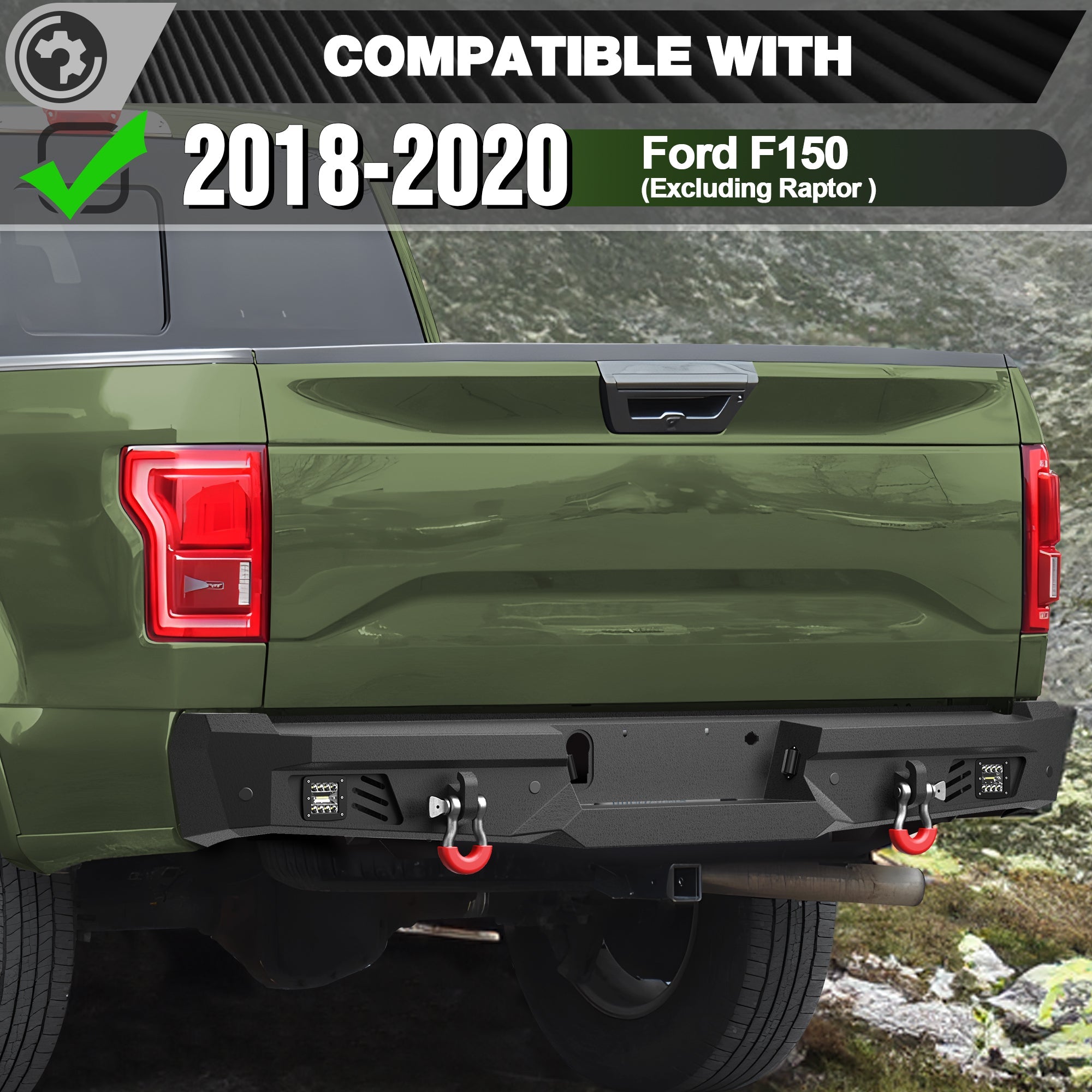 F150 Front and Rear Bumper Set for 2018 2019 2020 Ford F150 Pickup Truck (Not Fit Raptor) - nadiaauto
