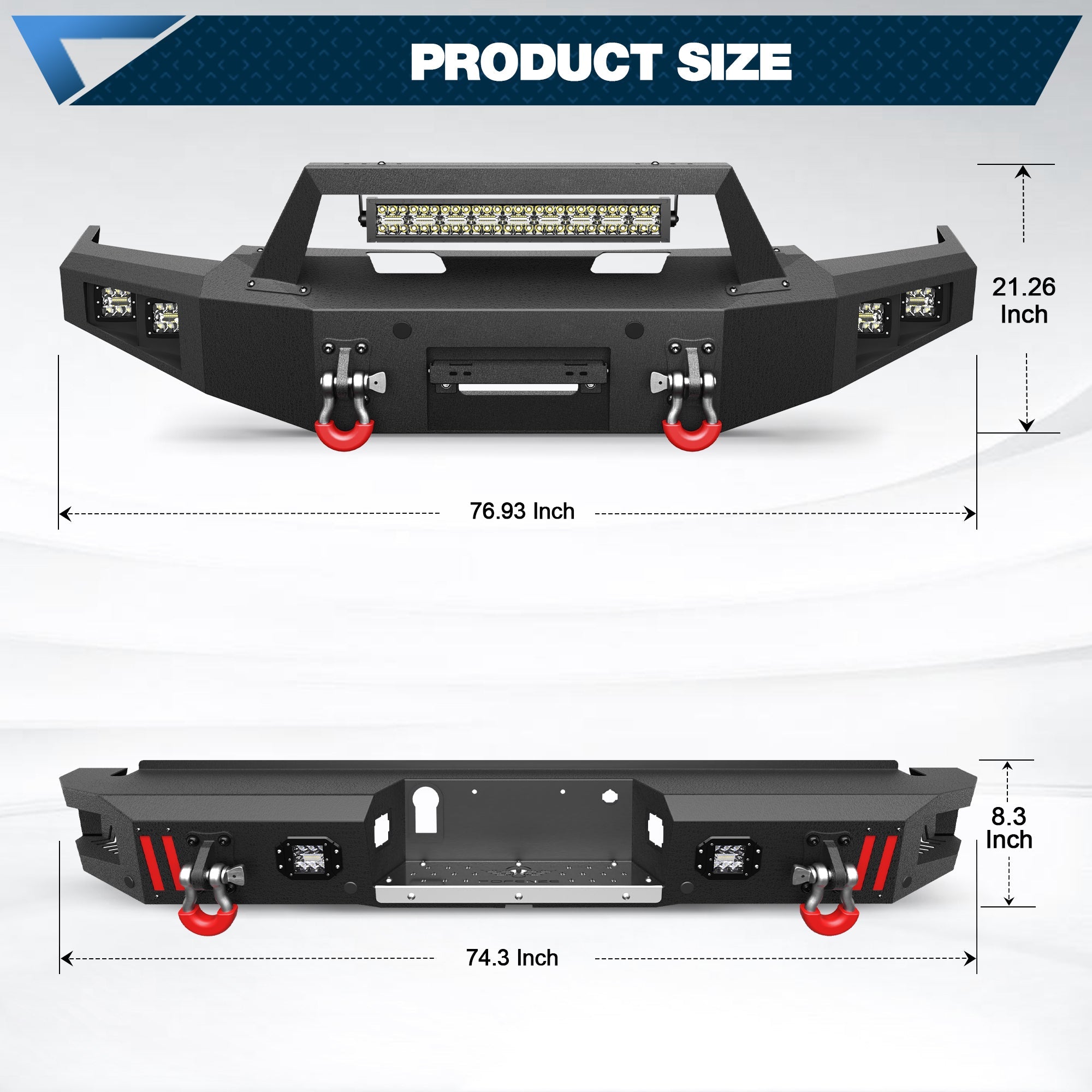 2021-2024 Ford F150 Bumper Set w/ Winch Plate - Excludes Lighting EV & Raptor - nadiaauto
