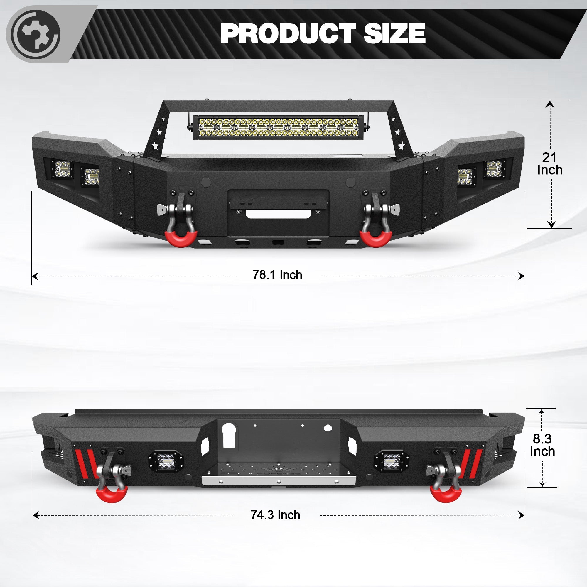 F150 Front Bumper and Rear Set for 2018 2019 2020 Ford F150 Pickup w/Winch Plate (Excluding Raptor) - nadiaauto