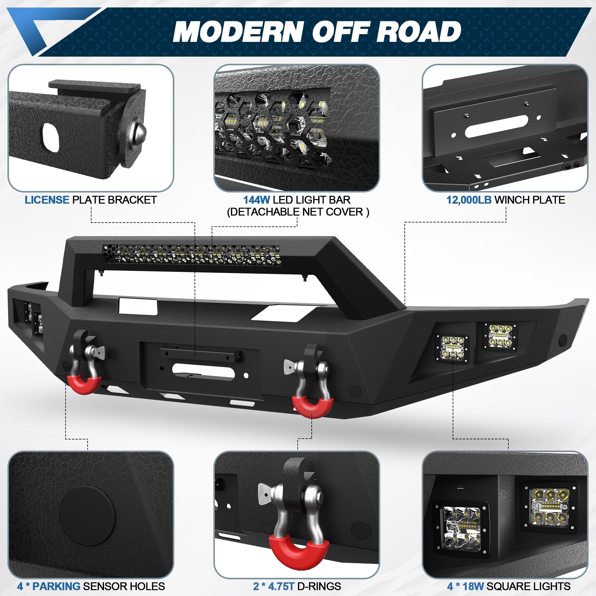 F150 Front Bumper for 1992 1993 1994 1995 1996 1997 Ford F150 - nadiaauto