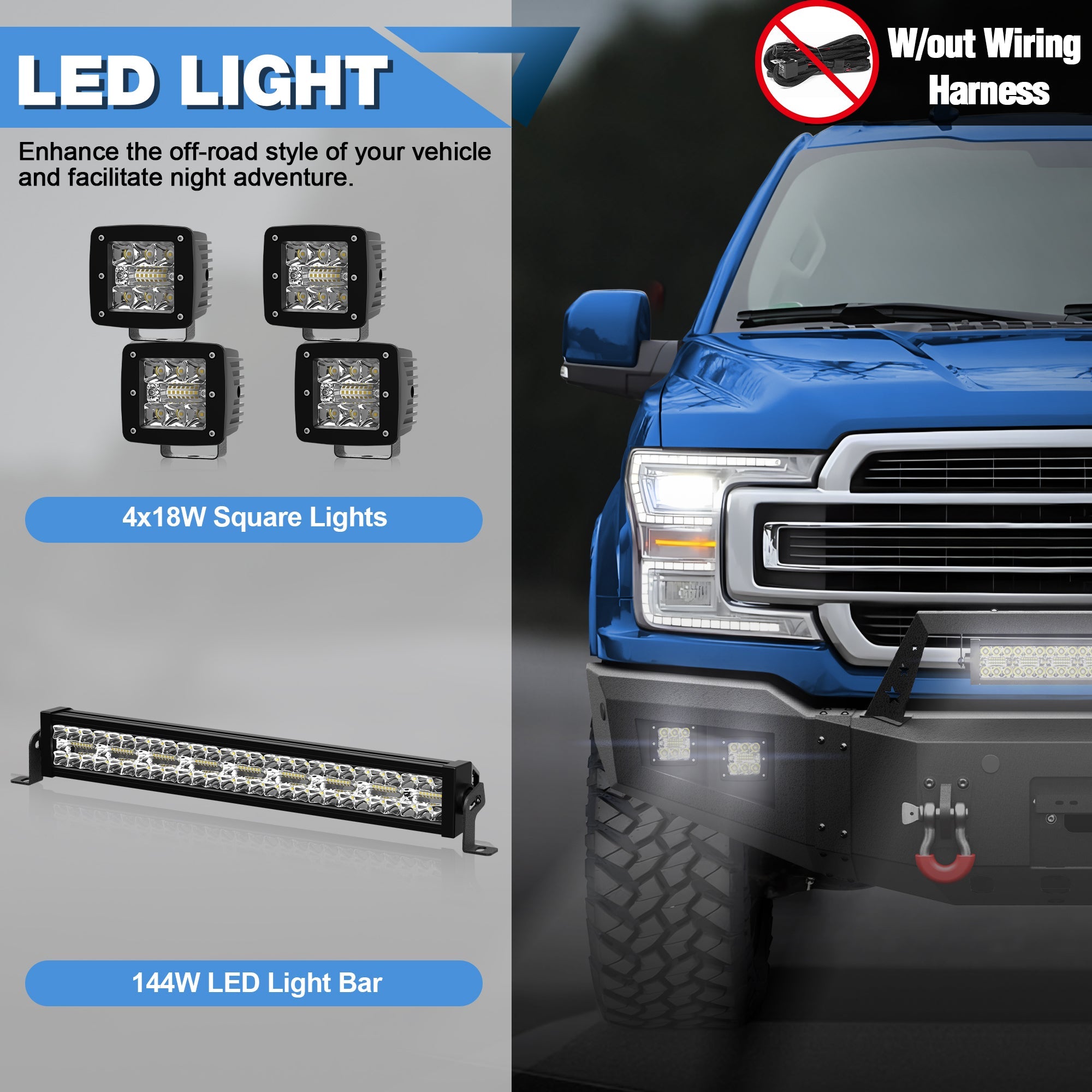 F150 Front Bumper for 2018 2019 2020 Ford F150 Pickup w/Winch Plate (Excluding Raptor) - nadiaauto