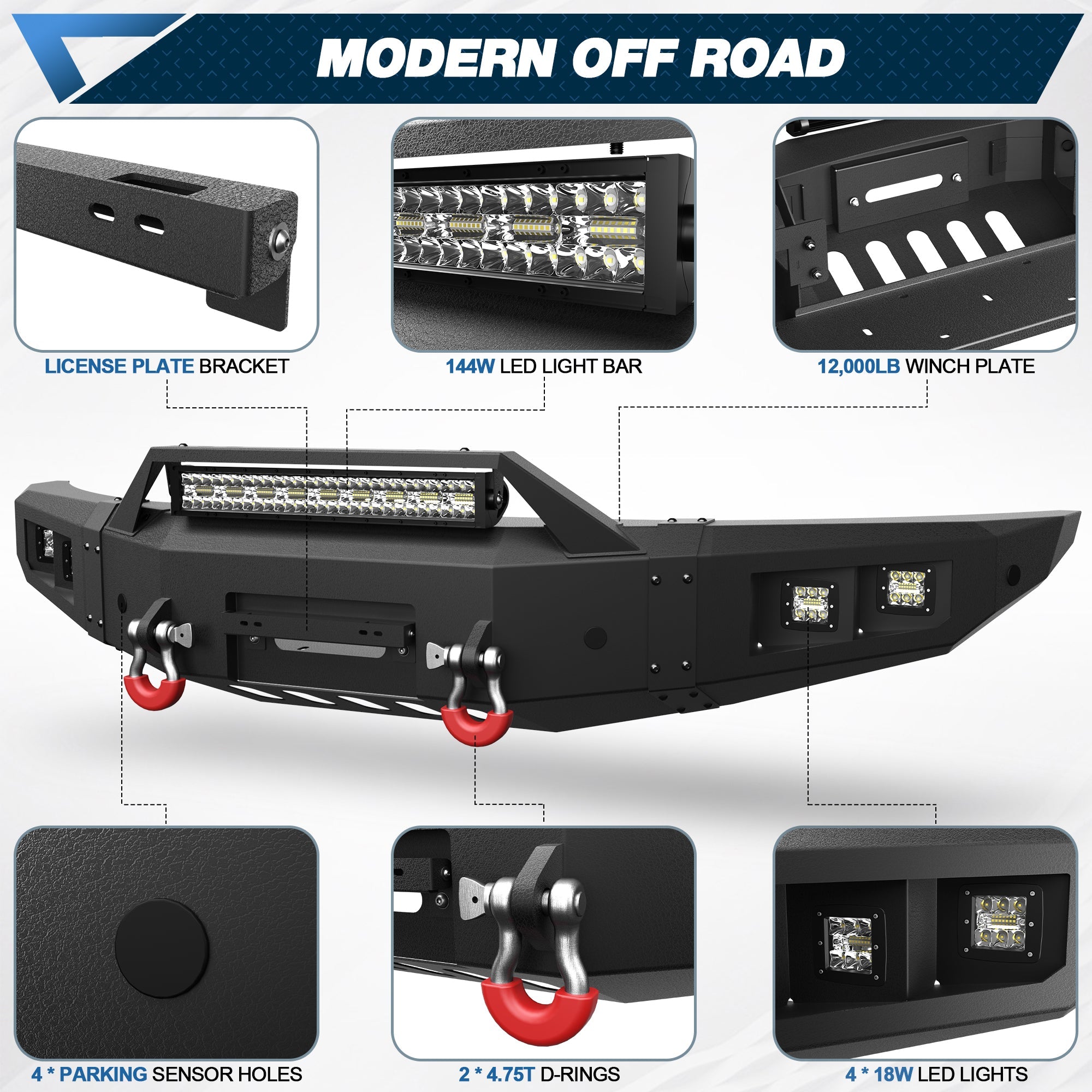 F150 Front Bumper w/Winch Plate for 2010 2011 2012 2013 2014 Ford F150 SVT Raptor - nadiaauto