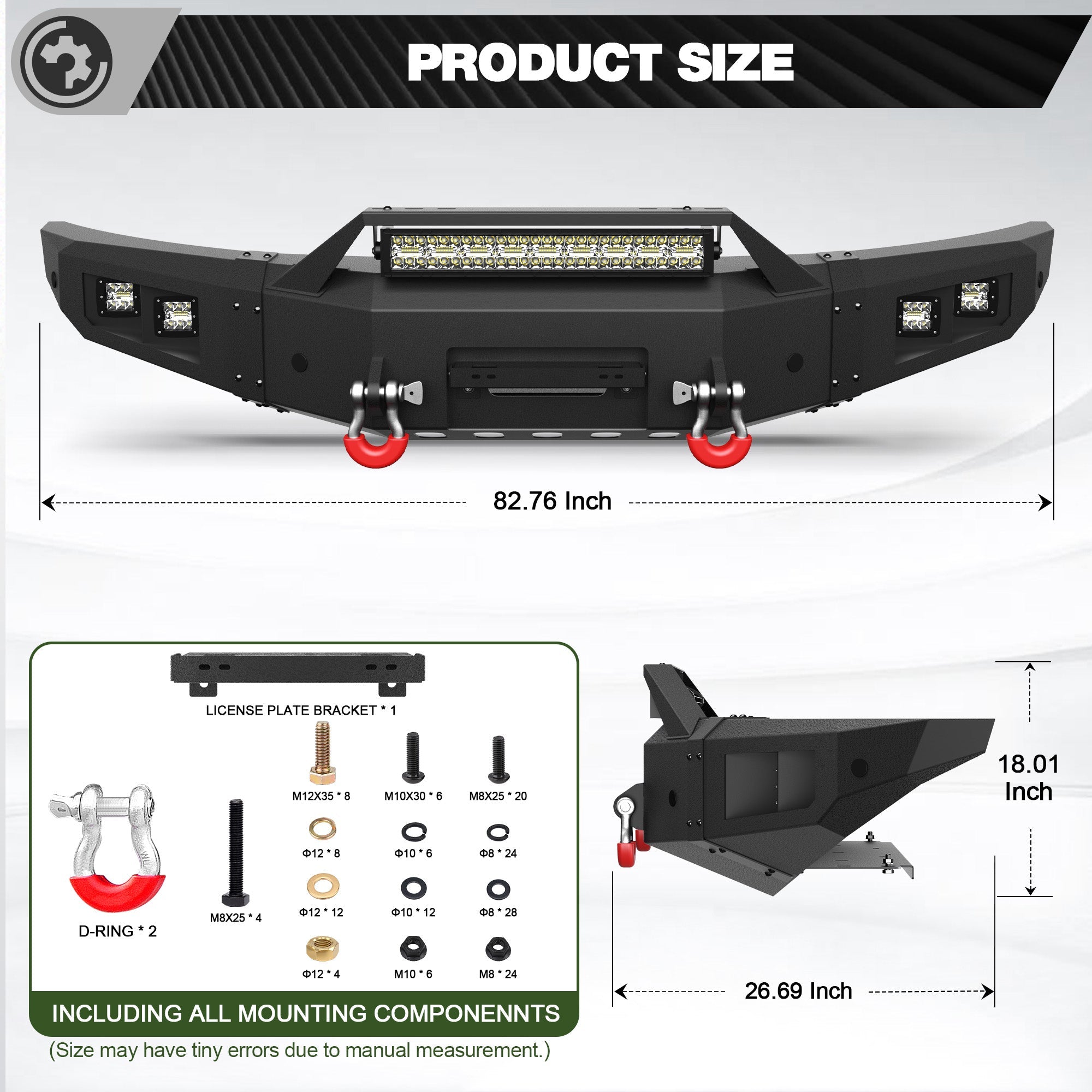 F150 Front Bumper w/Winch Plate for 2010 2011 2012 2013 2014 Ford F150 SVT Raptor - nadiaauto