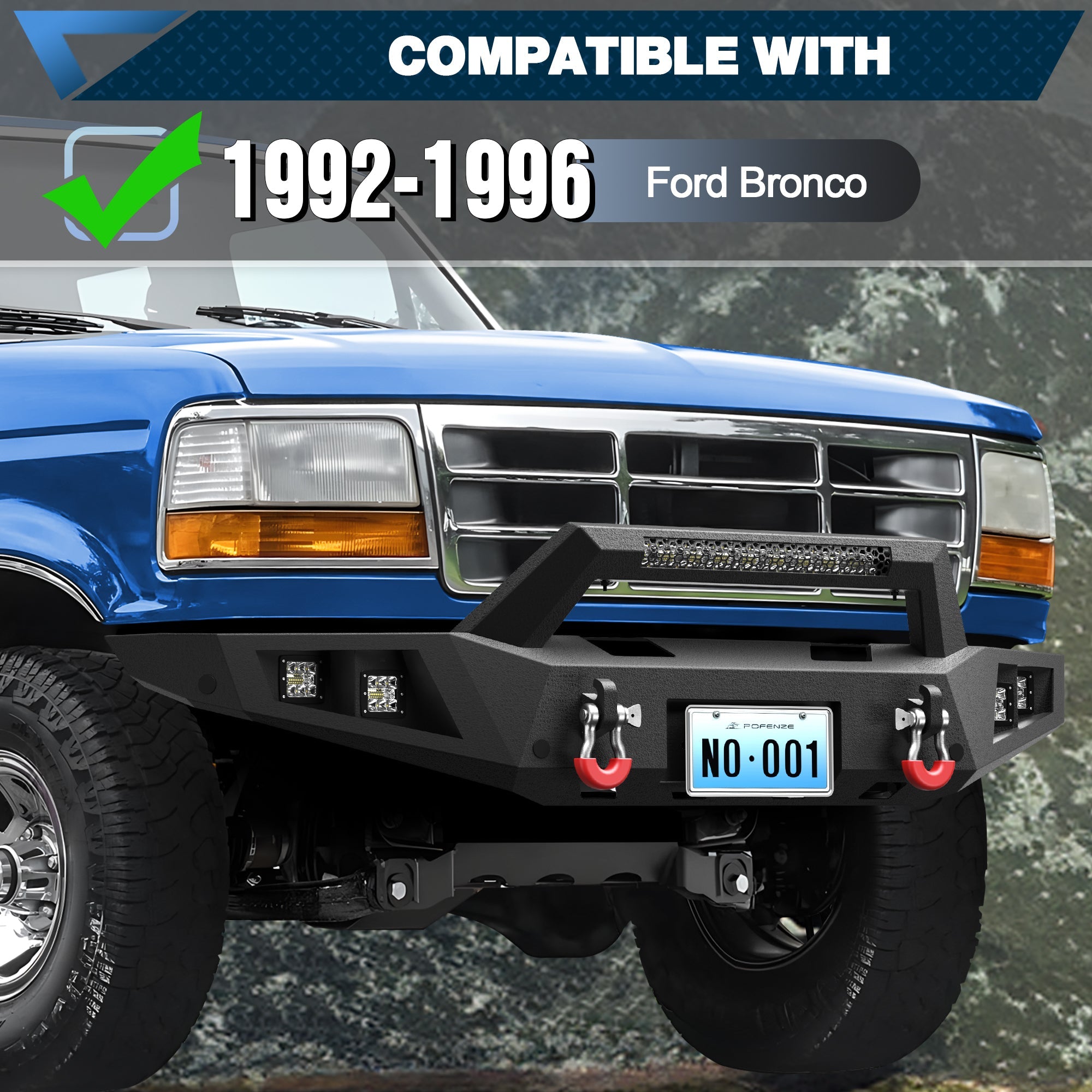 F150 Front Rear Bumper Set for 1992 - 1997 Ford F150 F250 F350 - nadiaauto