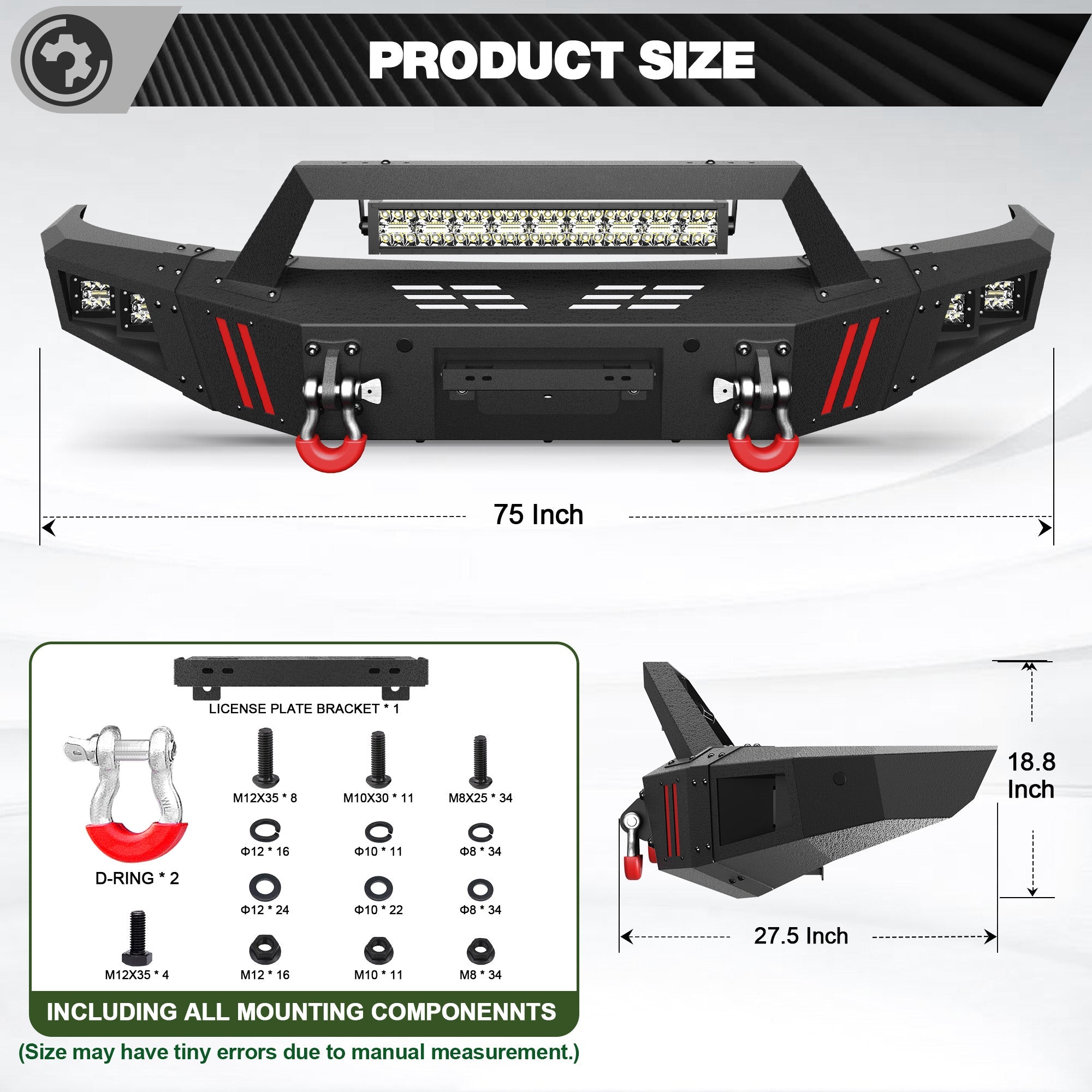 F150 Full Width Front Bumper with Winch Plate for 2009-2014 Ford F-150 (Excluding Raptor) - nadiaauto