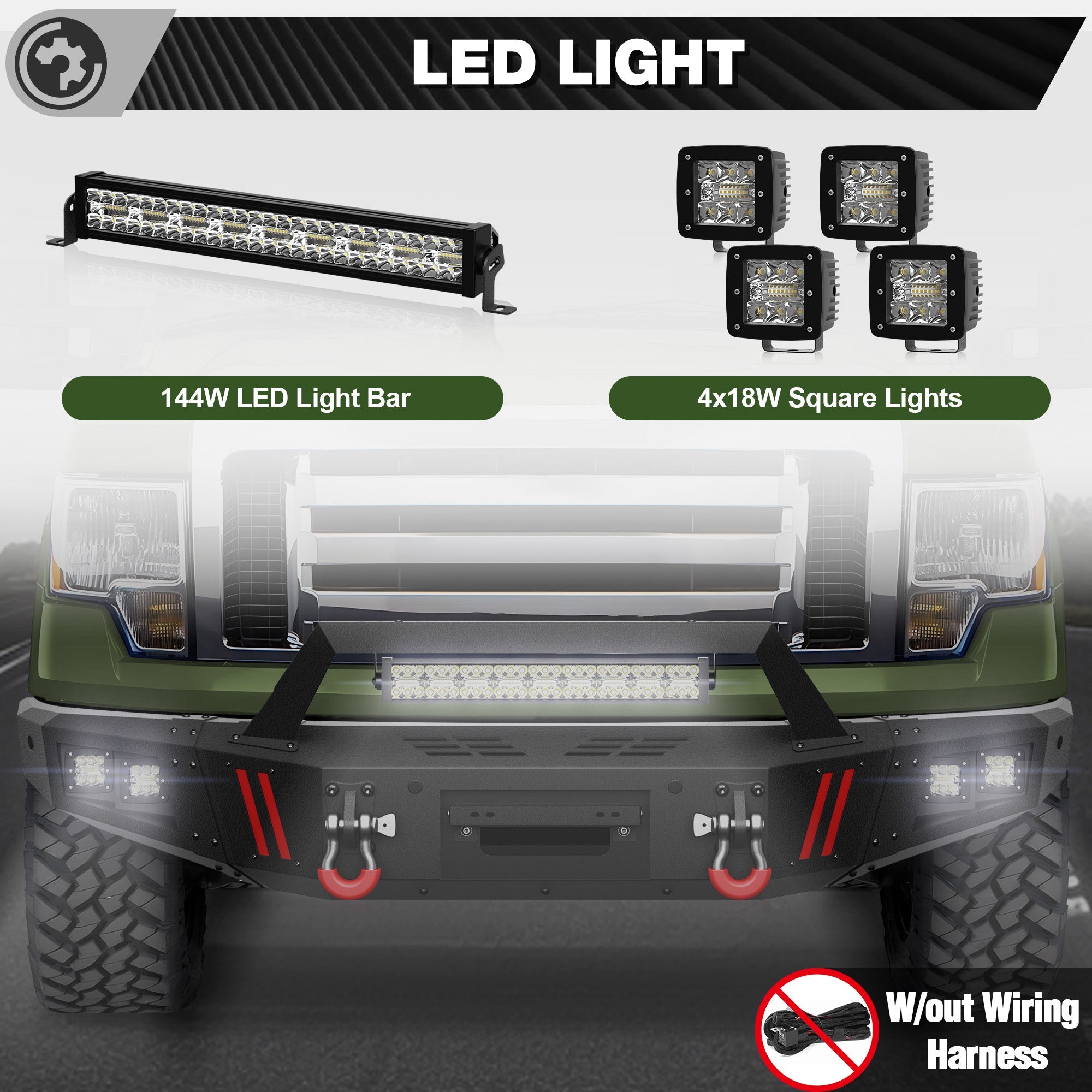 F150 Full Width Front Bumper with Winch Plate for 2009-2014 Ford F-150 (Excluding Raptor) - nadiaauto