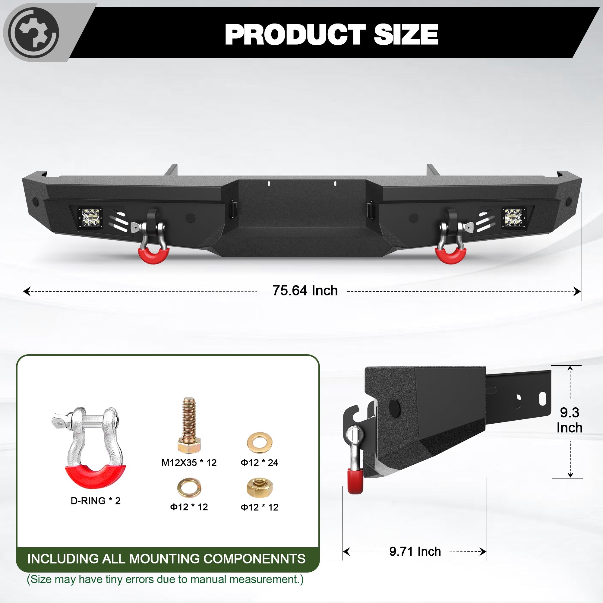 F150 Rear Back Bumper for 1992 1993 1994 1995 1996 1997 Ford F-150 - nadiaauto