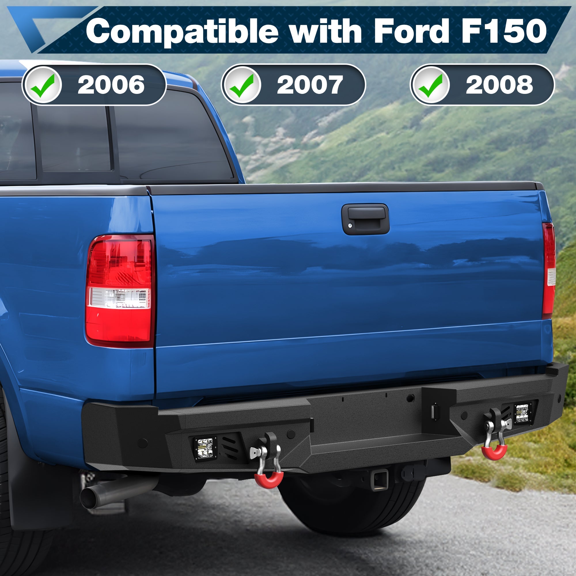 F150 Rear Back Bumper for 2006 2007 2008 Ford F150 - nadiaauto