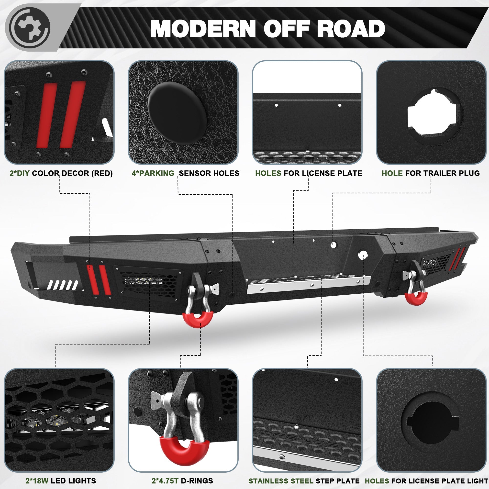 F150 Rear Back Bumper for 2009-2014 Ford F-150 (Excluding Raptor) - nadiaauto