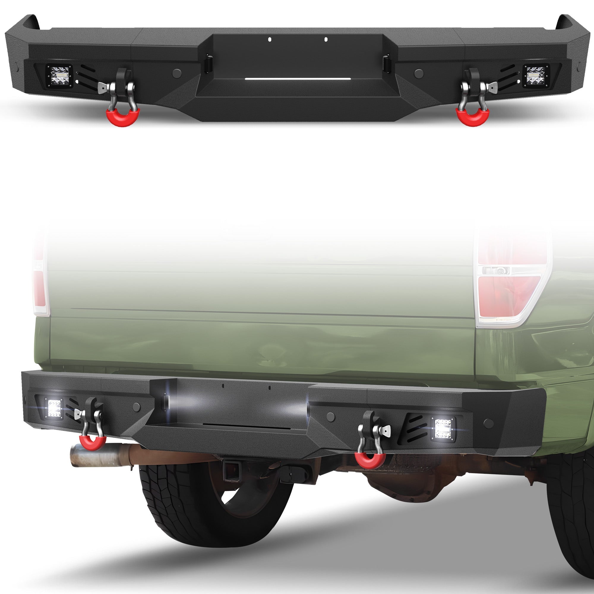 F150 Rear Bumper for 2009 2010 2011 2012 2013 2014 Ford F150 Pickup (Excluding Raptor) - nadiaauto