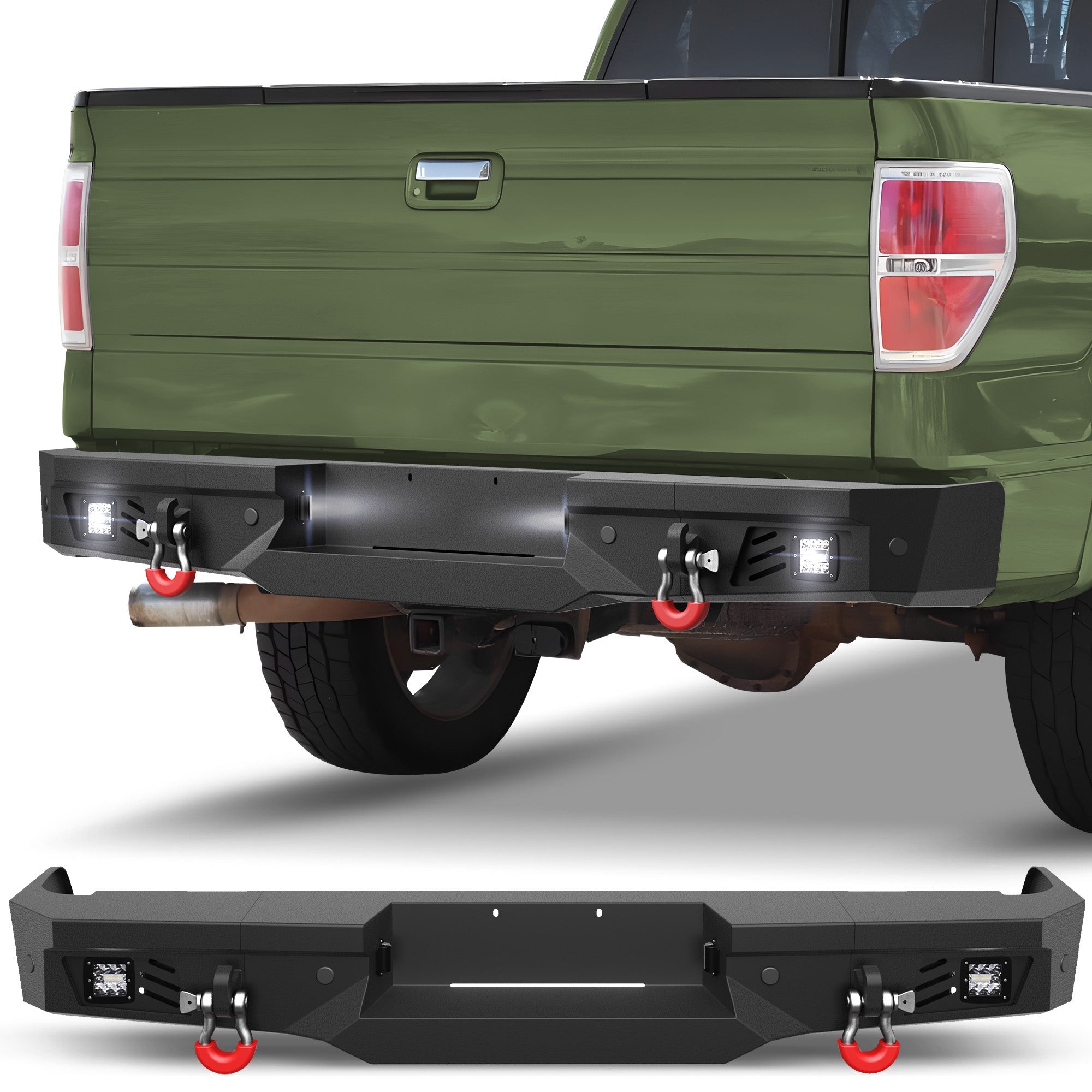 F150 Rear Bumper for 2009 2010 2011 2012 2013 2014 Ford F150 Pickup (Excluding Raptor) - nadiaauto