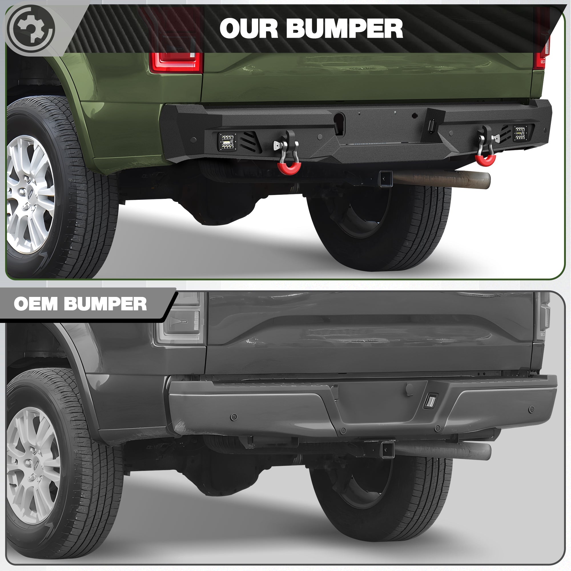 F150 Rear Bumper for 2015-2025 Ford F150 Pickup (Excluding Raptor & Ecoboost) - nadiaauto