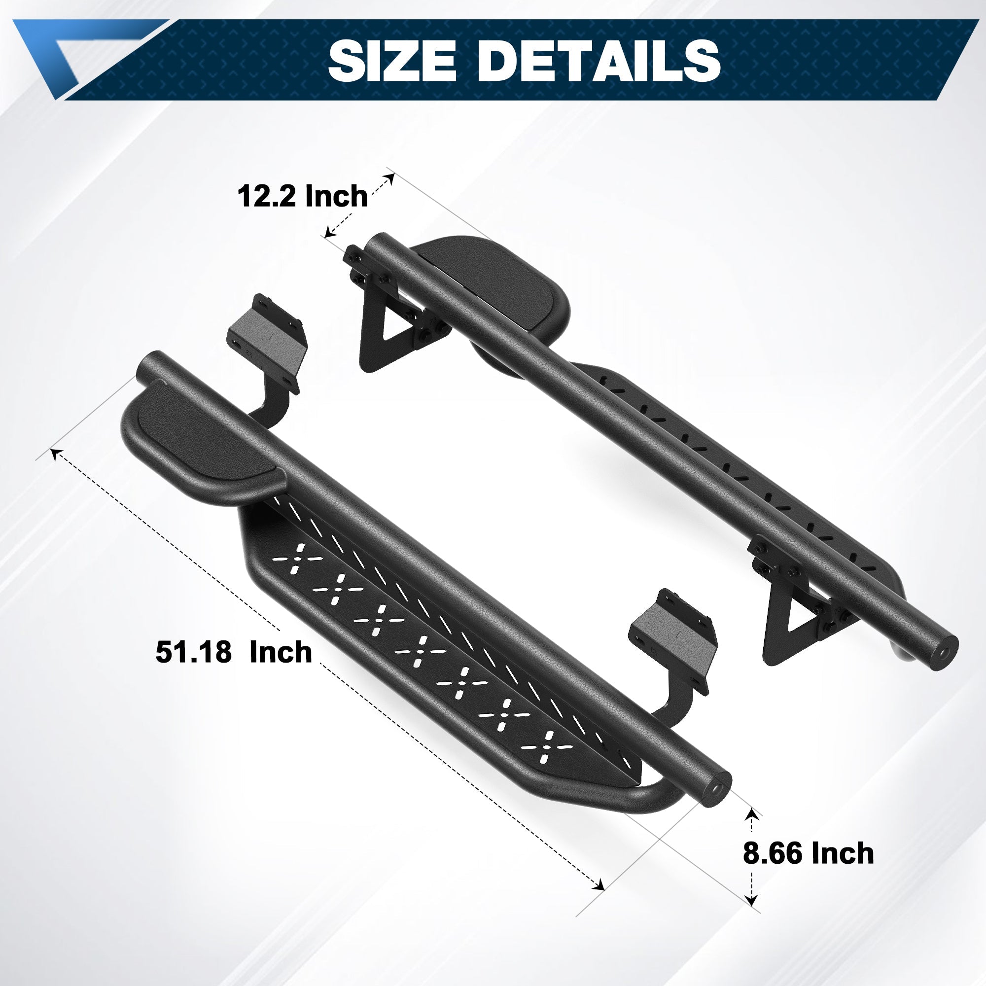 F150 Running Boards Side Steps Compatible for 2015 - 2025 Ford F150 and 2017 - 2025 Ford F250/350 - nadiaauto
