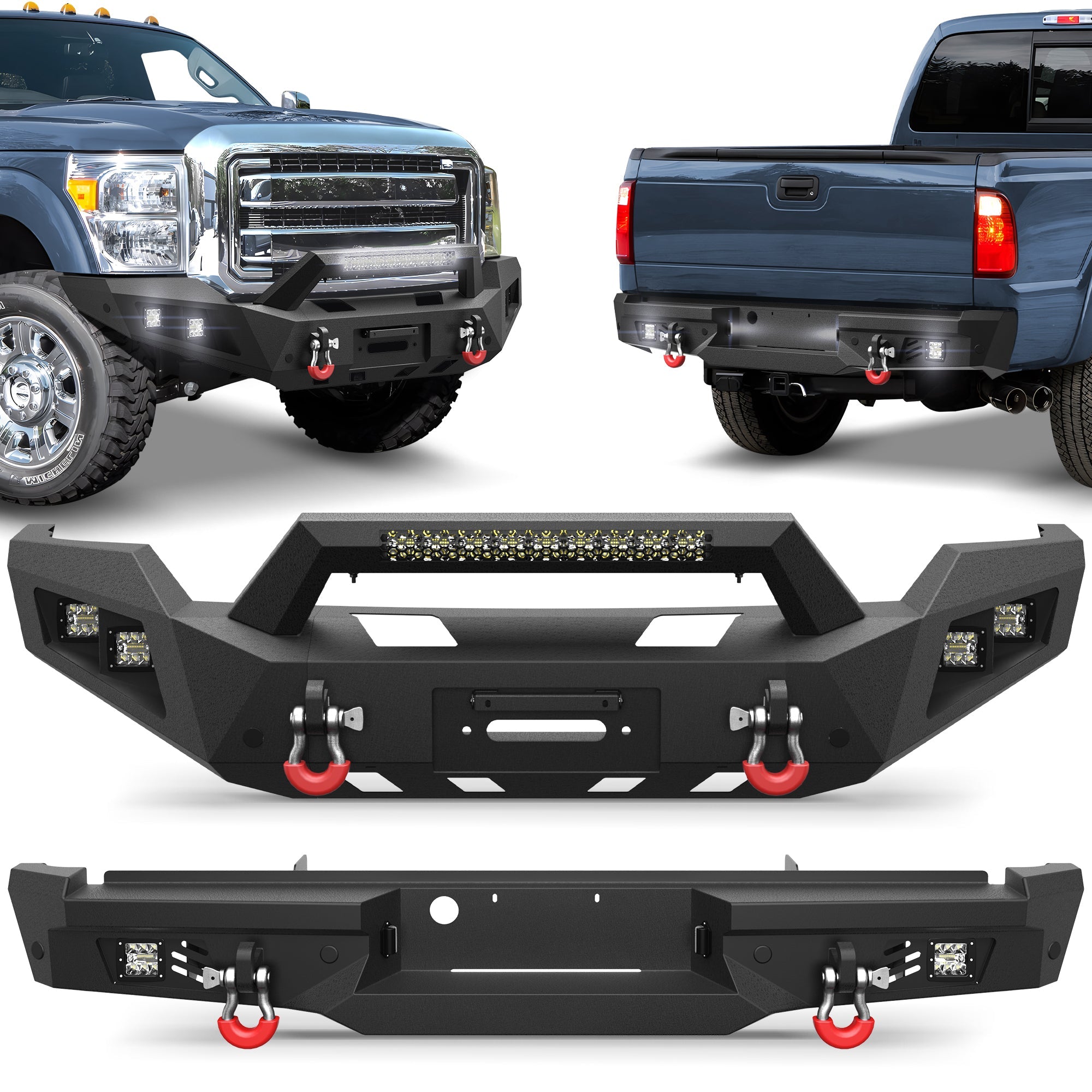 F250 Bumper Set for 2011 - 2016 Ford F250/F350/F450 Pickup Truck - nadiaauto