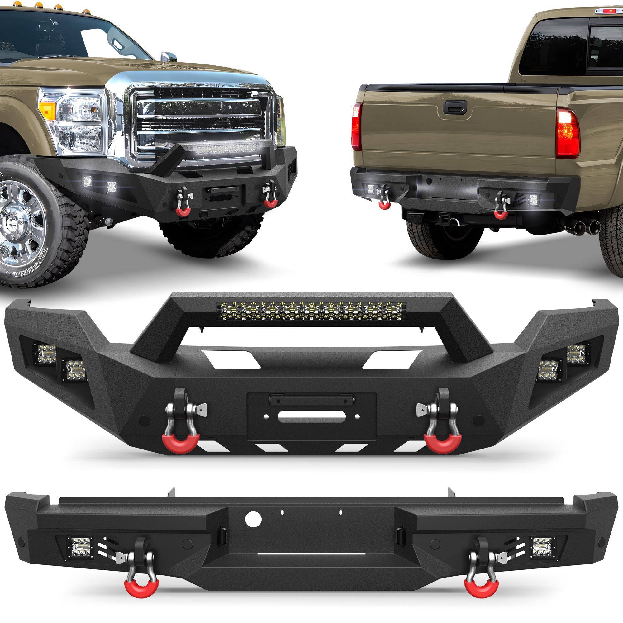 F250 Bumper Set for 2011-2016 Ford F250/F350/F450 Pickup Truck - nadiaauto