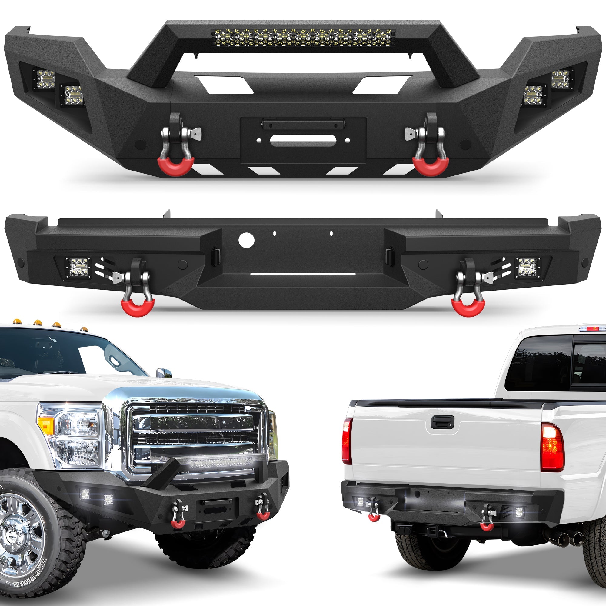 F250 Bumper Set for 2011 - 2016 Ford F250/F350/F450 Pickup Truck - nadiaauto