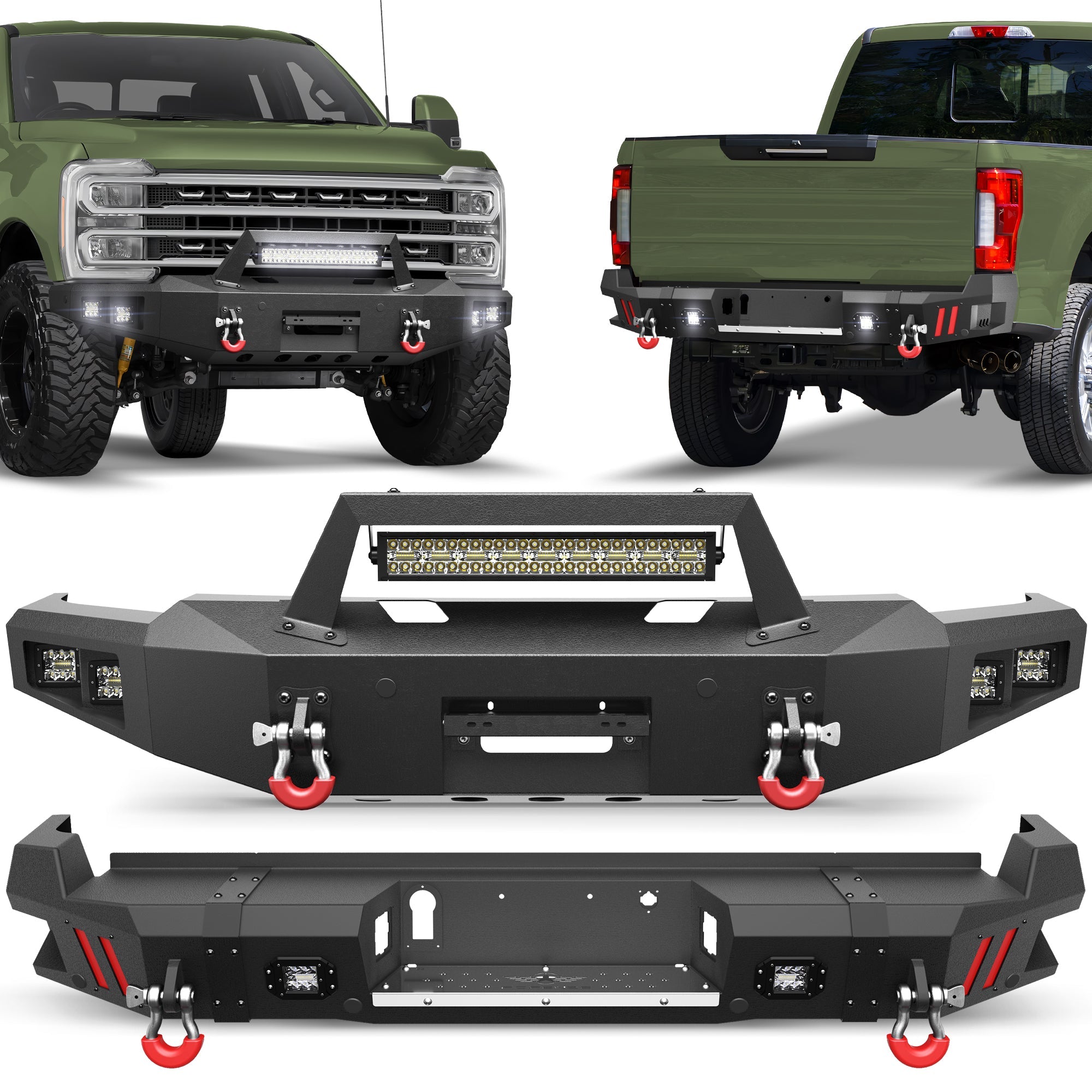 F250 Bumper Set for 2023 2024 2025 2026 Ford F250/F350/F450 Pickup - nadiaauto