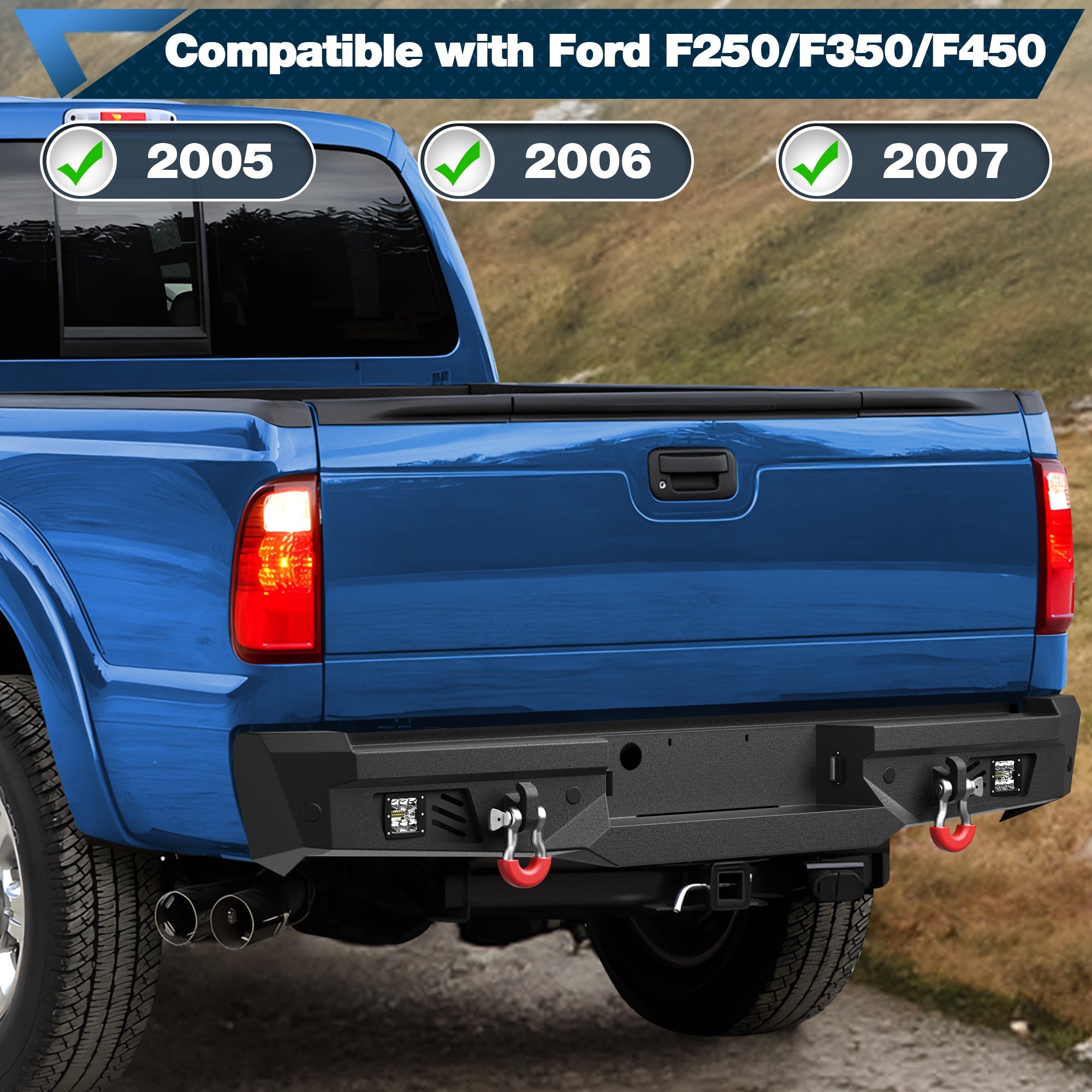 F250 Front and Rear Bumper Set for 2005 2006 2007 Ford F250/F350/F450 Pickup - nadiaauto