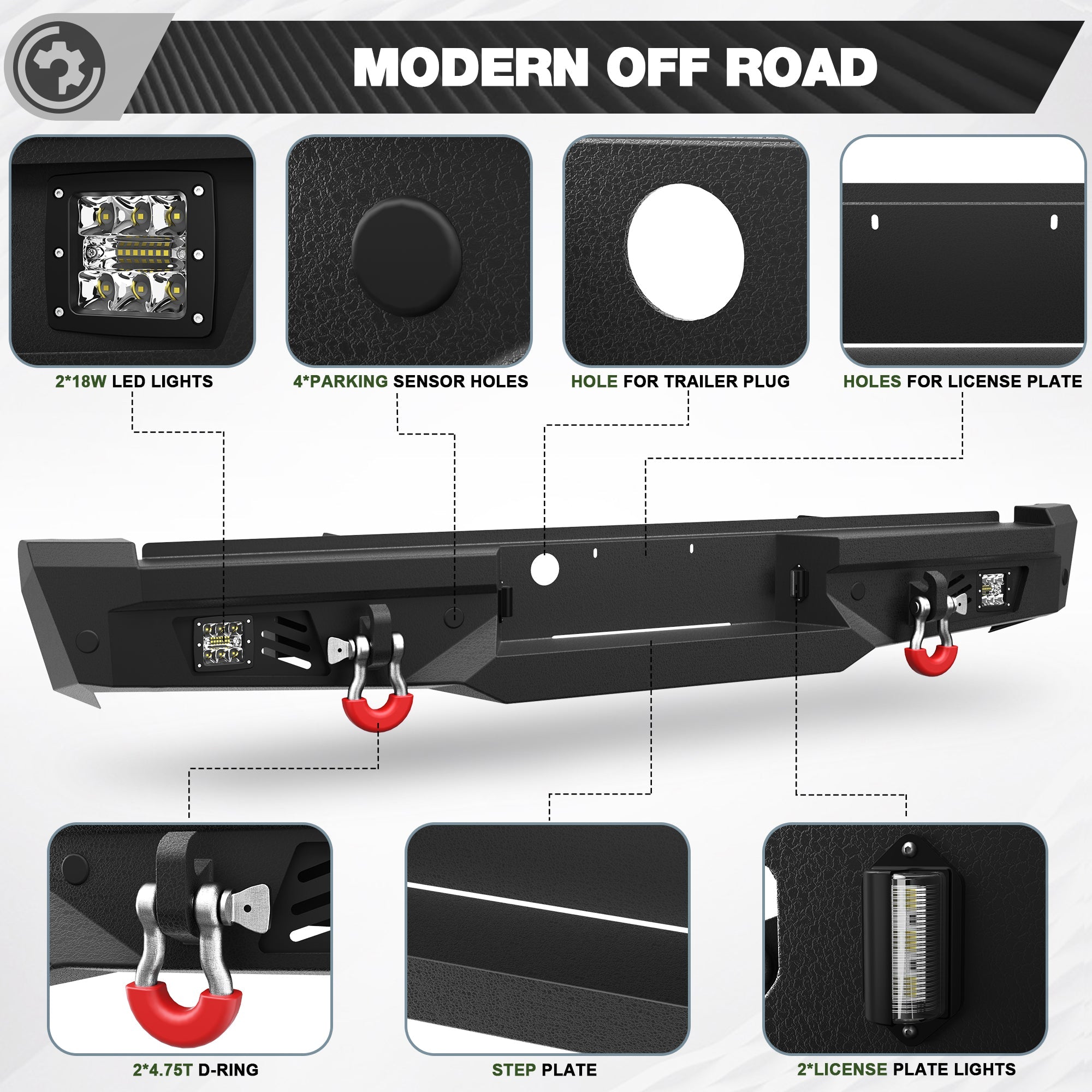 F250 Front and Rear Bumper Set for 2005 2006 2007 Ford F250/F350/F450 Pickup - nadiaauto