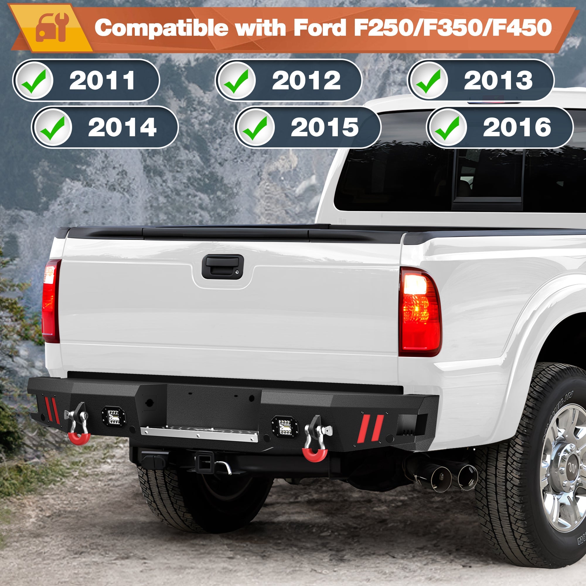 F250 Front and Rear Bumper Set for 2011 - 2016 Ford F250/F350/F450 Truck - nadiaauto