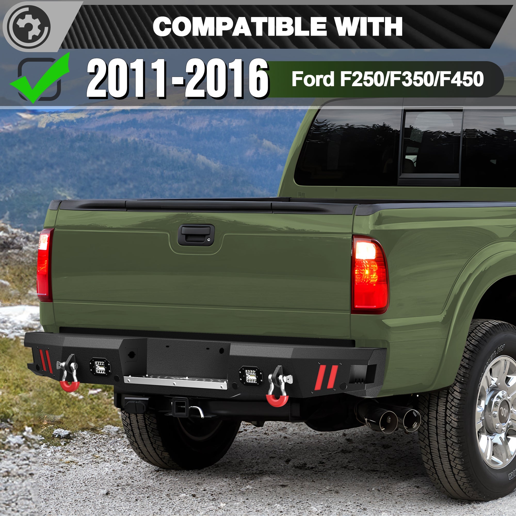 F250 Front and Rear Bumper Set for 2011-2016 Ford F250/F350/F450 Truck - nadiaauto