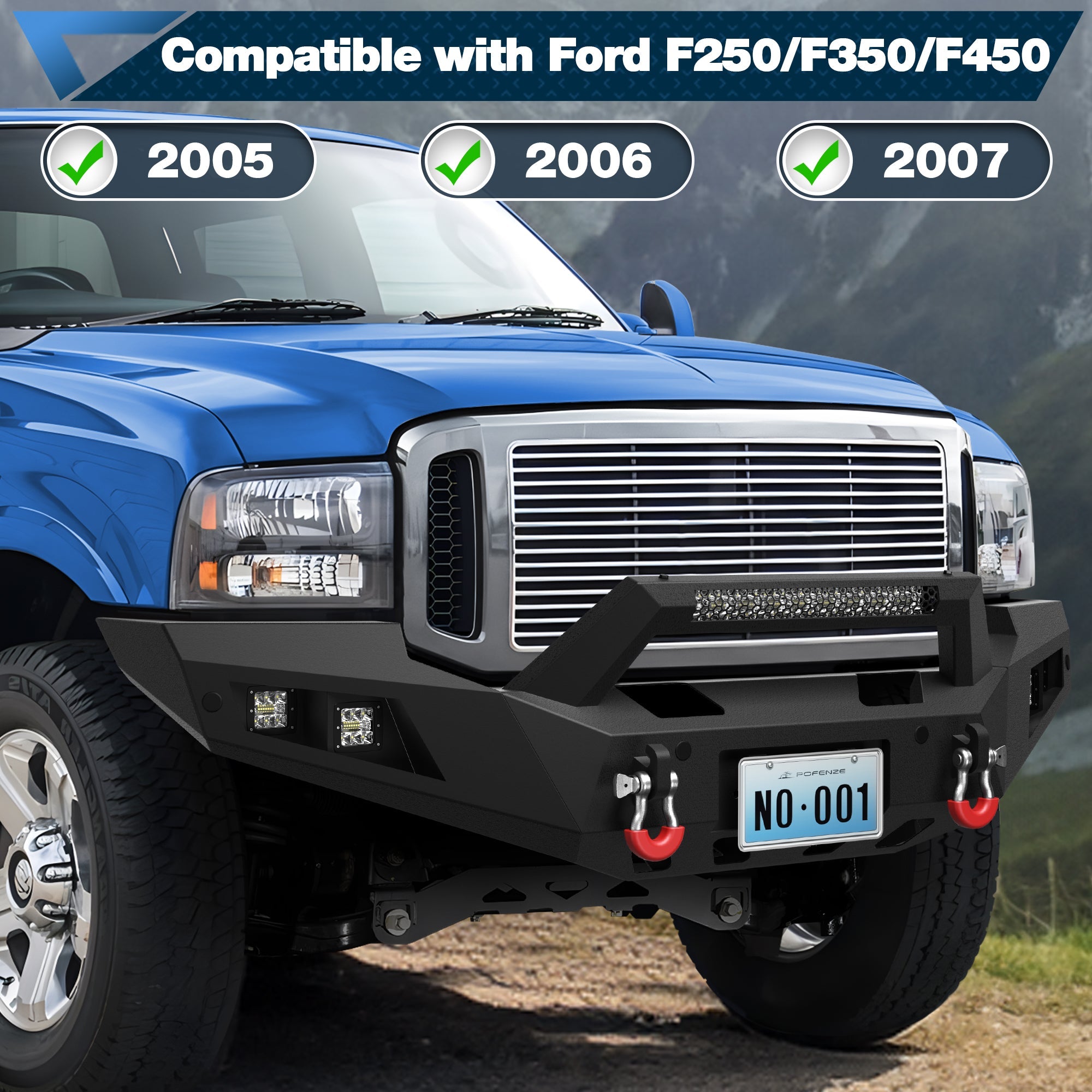 F250 Front Bumper for 2005 2006 2007 Ford F250/F350/F450 - nadiaauto