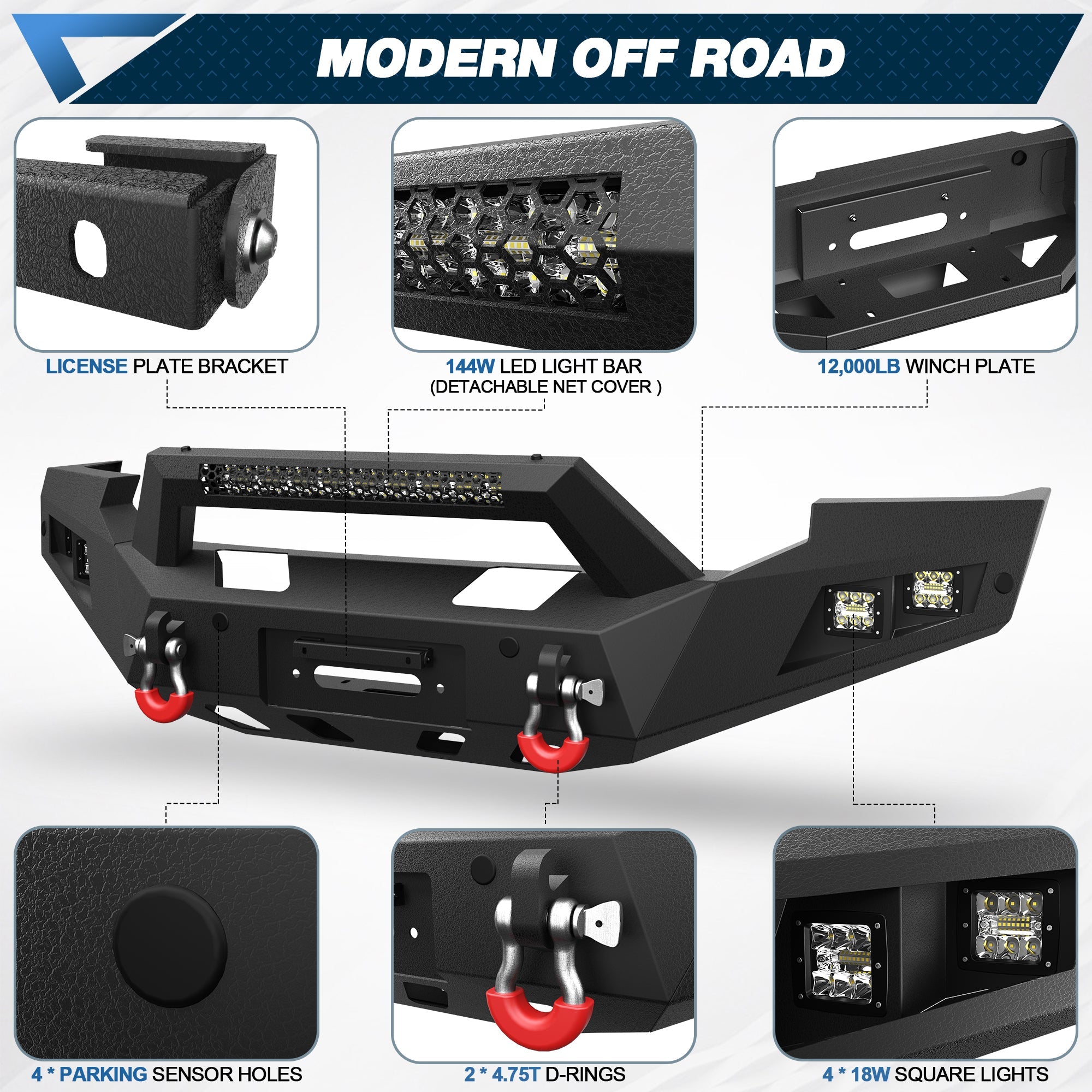 F250 Front Bumper for 2005 2006 2007 Ford F250/F350/F450 - nadiaauto
