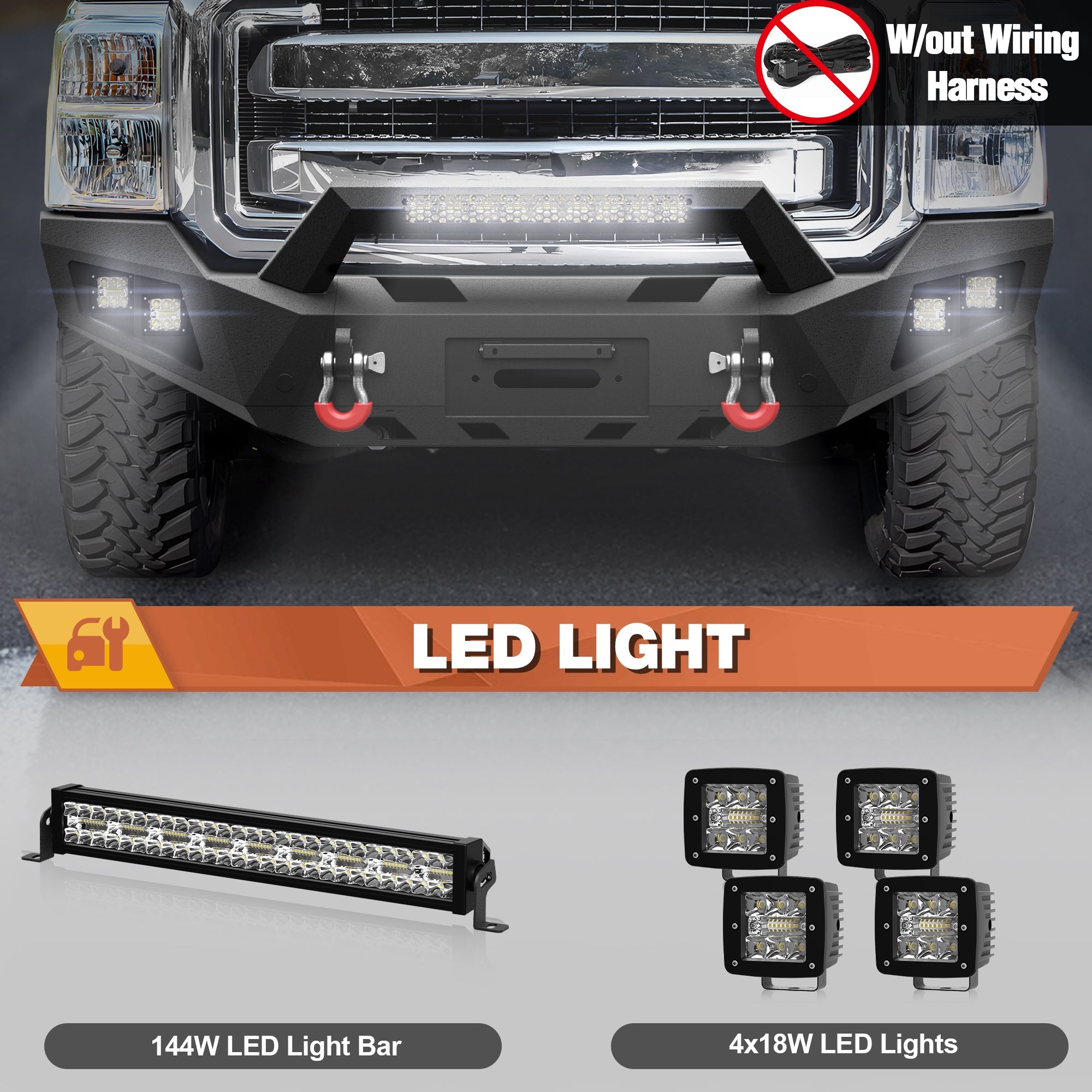 F250 Front Bumper for 2011 - 2016 Ford F250/F350/F450 Pickup Trucks - nadiaauto