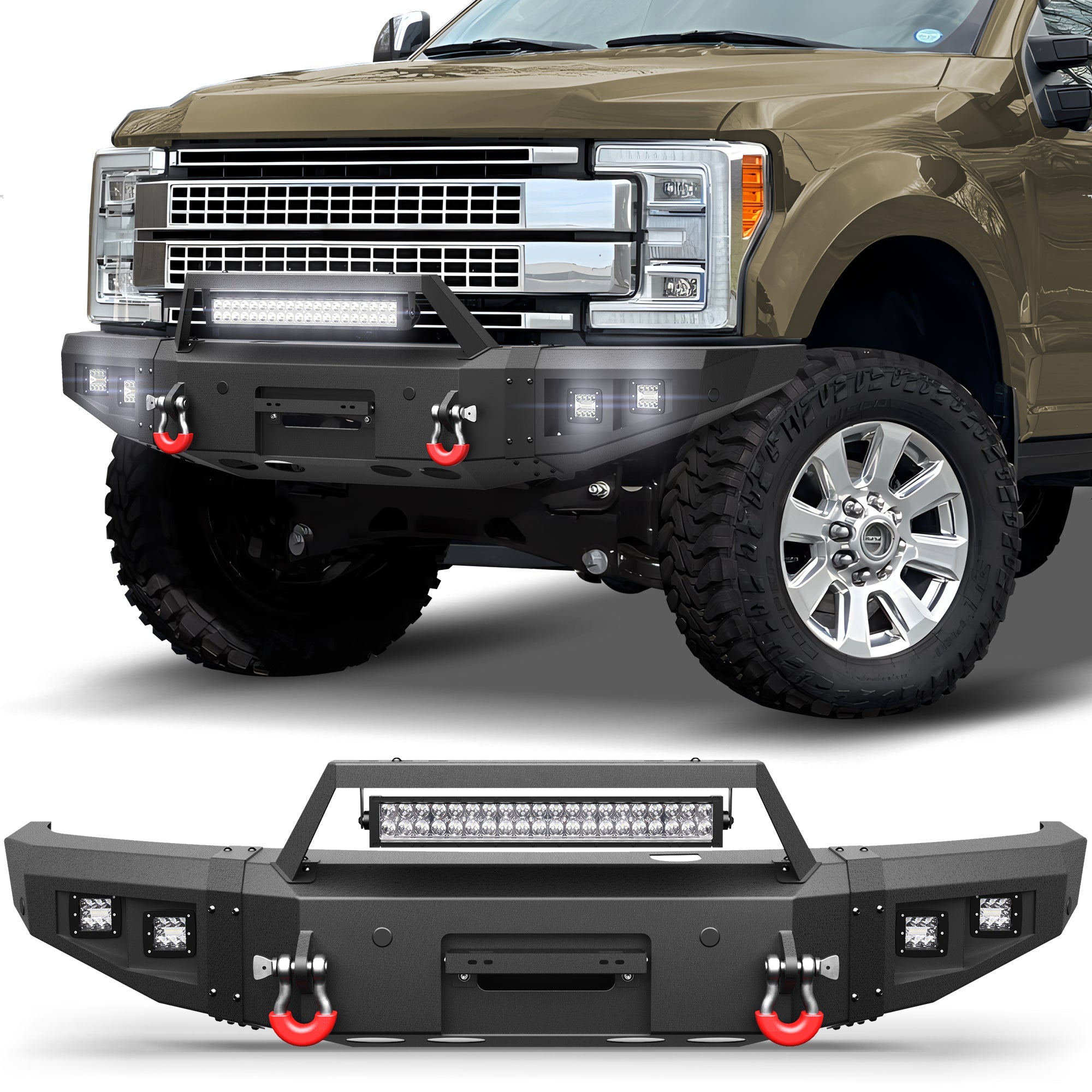 F250 Front Truck Bumper for 2017 2018 2019 2020 2021 2022 Ford F250/F350/F450 Pickup - nadiaauto