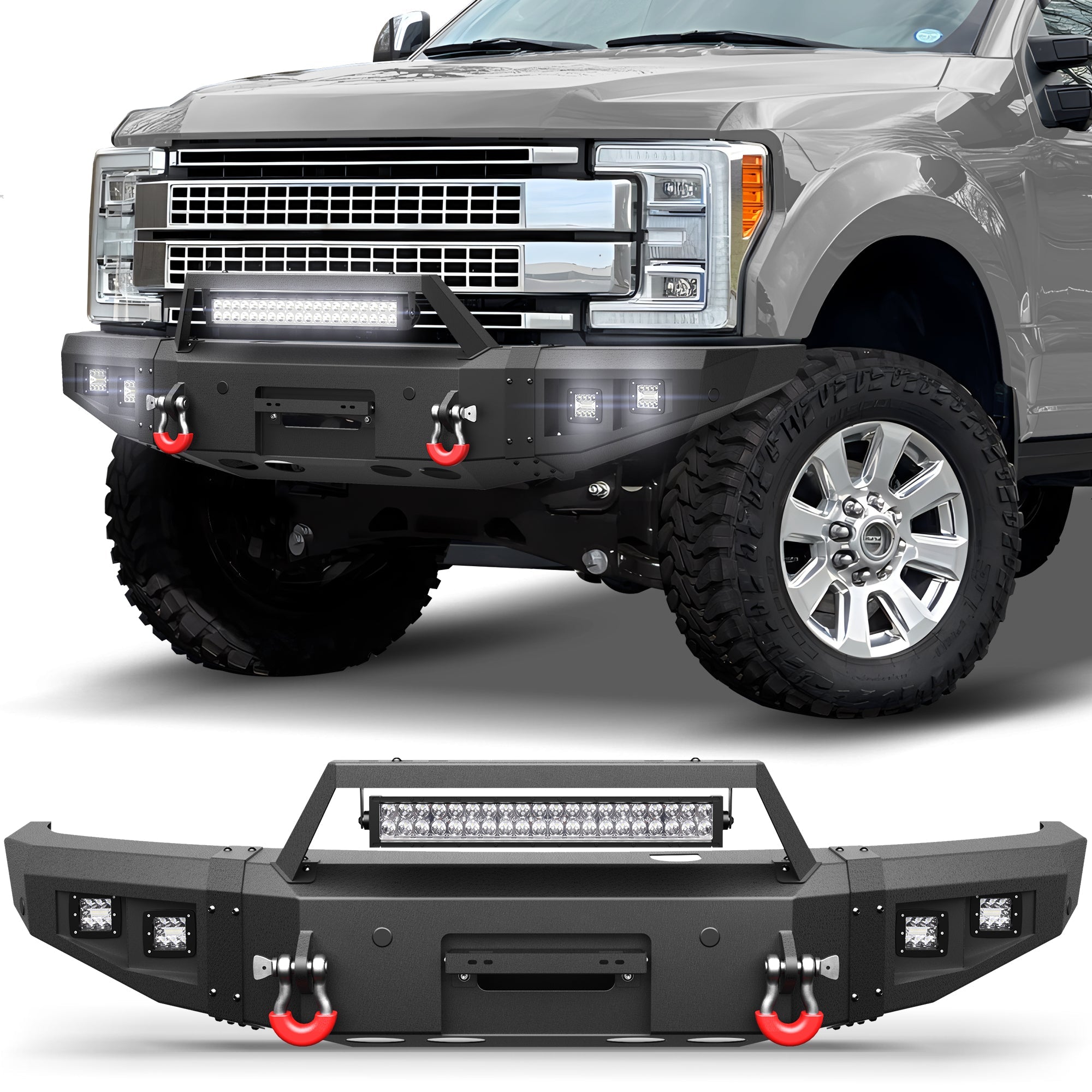 F250 Front Truck Bumper for 2017 2018 2019 2020 2021 2022 Ford F250/F350/F450 Pickup - nadiaauto