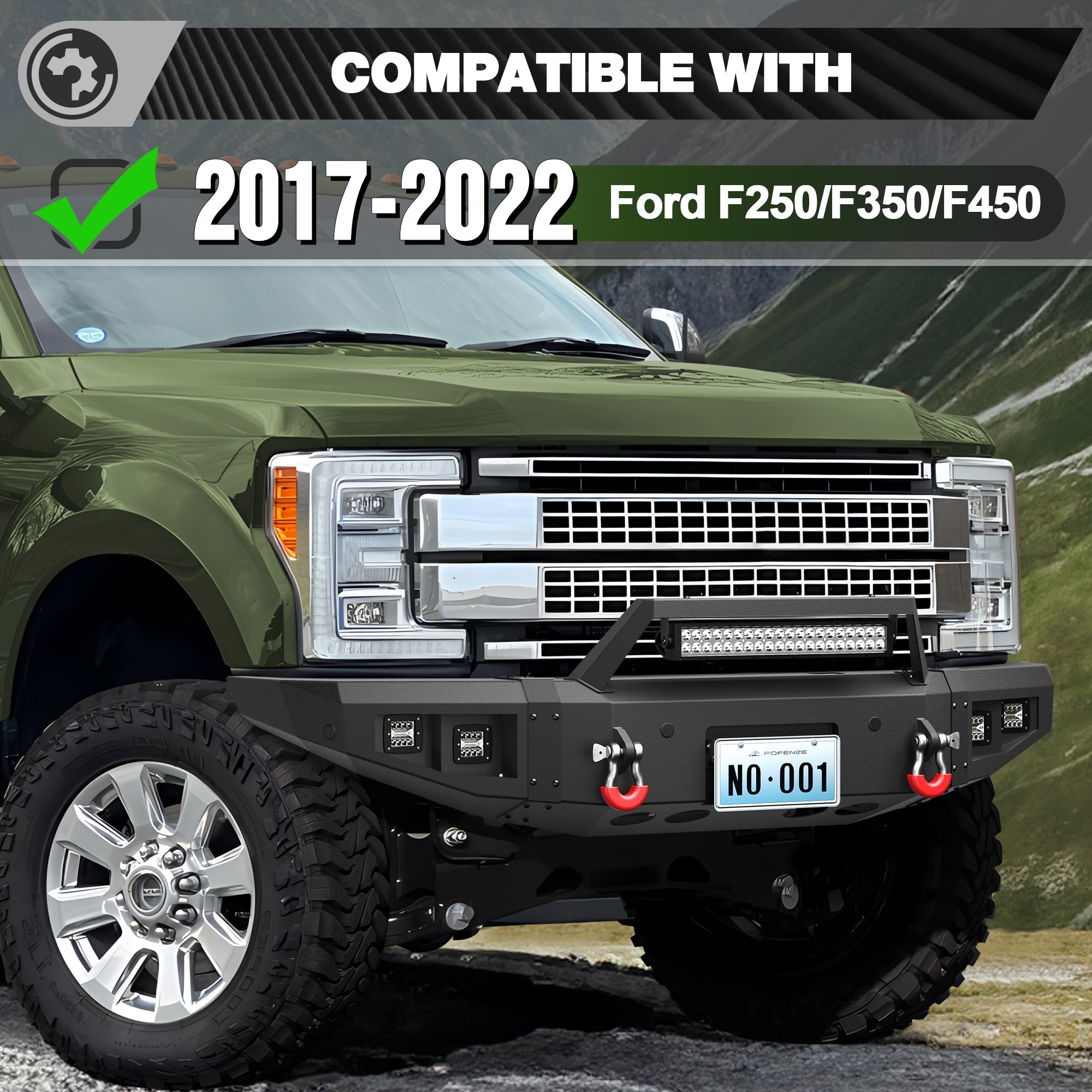 F250 Front Truck Bumper for 2017 2018 2019 2020 2021 2022 Ford F250/F350/F450 Pickup - nadiaauto