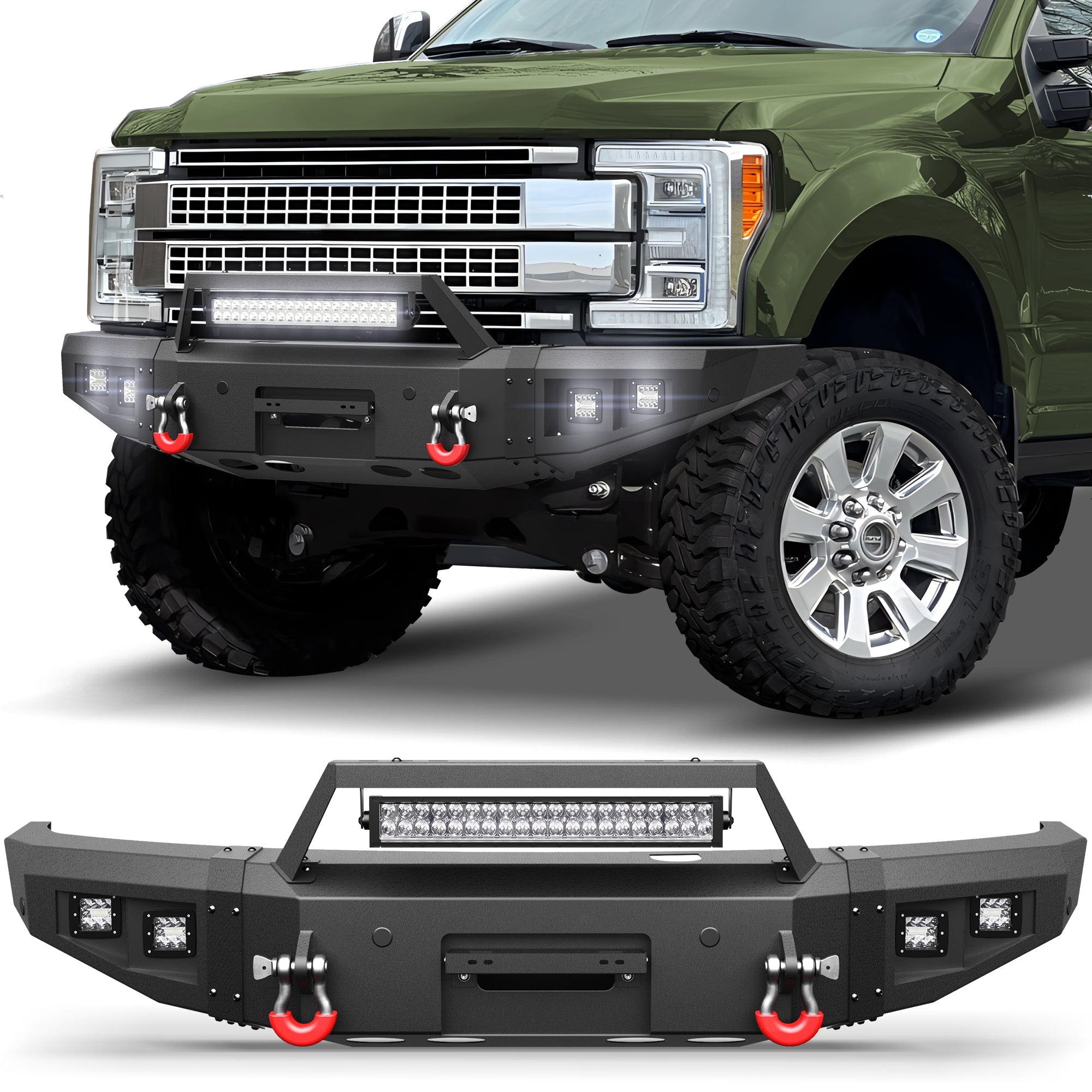 F250 Front Truck Bumper for 2017 2018 2019 2020 2021 2022 Ford F250/F350/F450 Pickup - nadiaauto