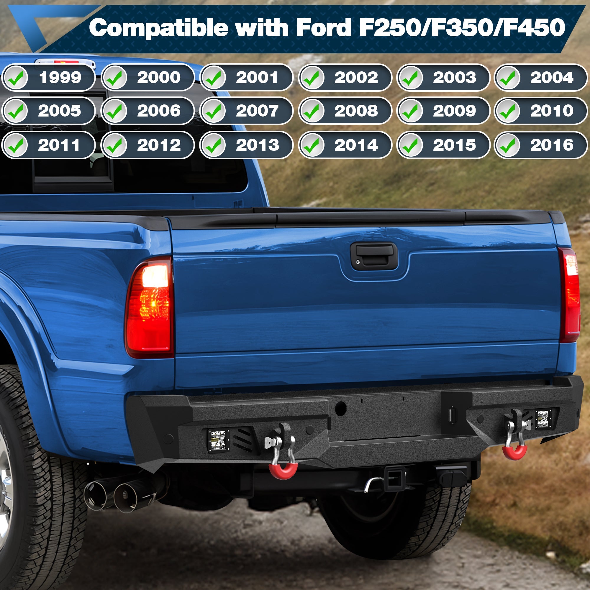F250 Rear Bumper for 1999 - 2016 Ford F250/F350/F450 Pickup - nadiaauto