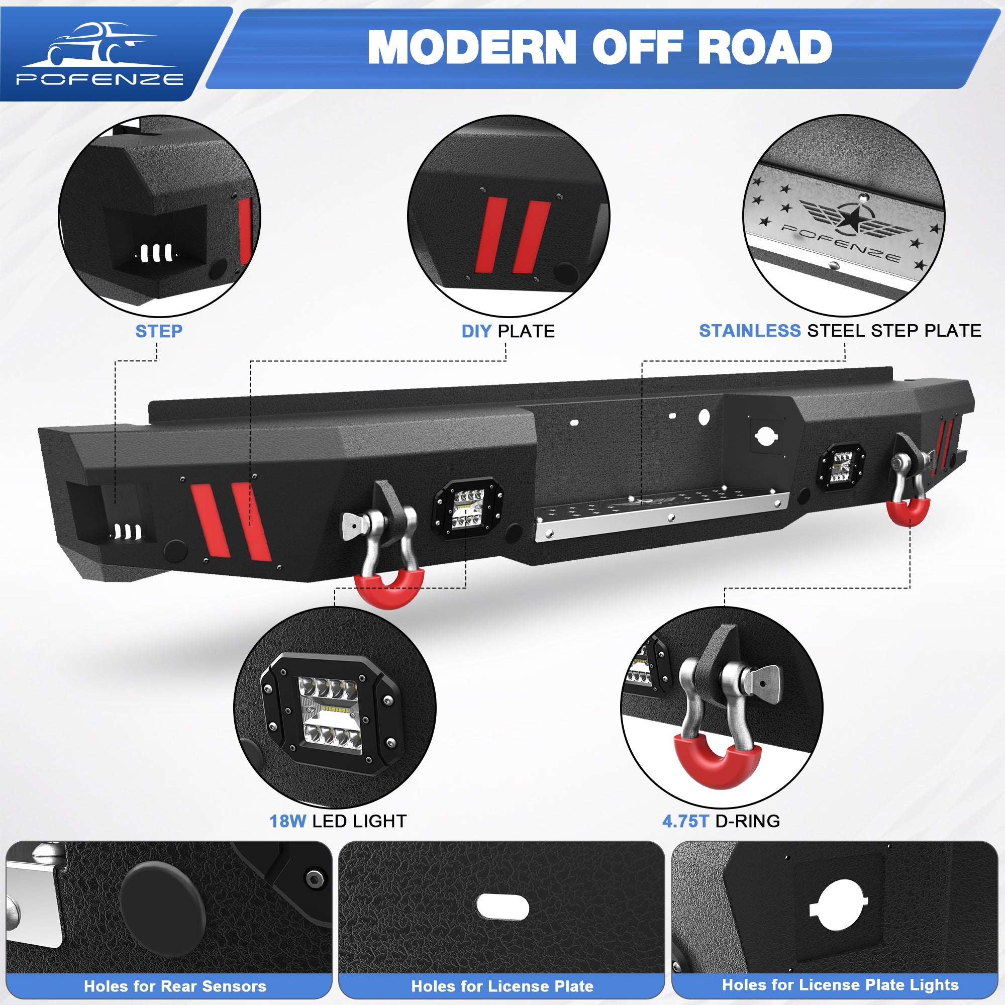 F250 Rear Bumper Full Width for 1999 - 2016 Ford F250/F350/F450 - nadiaauto