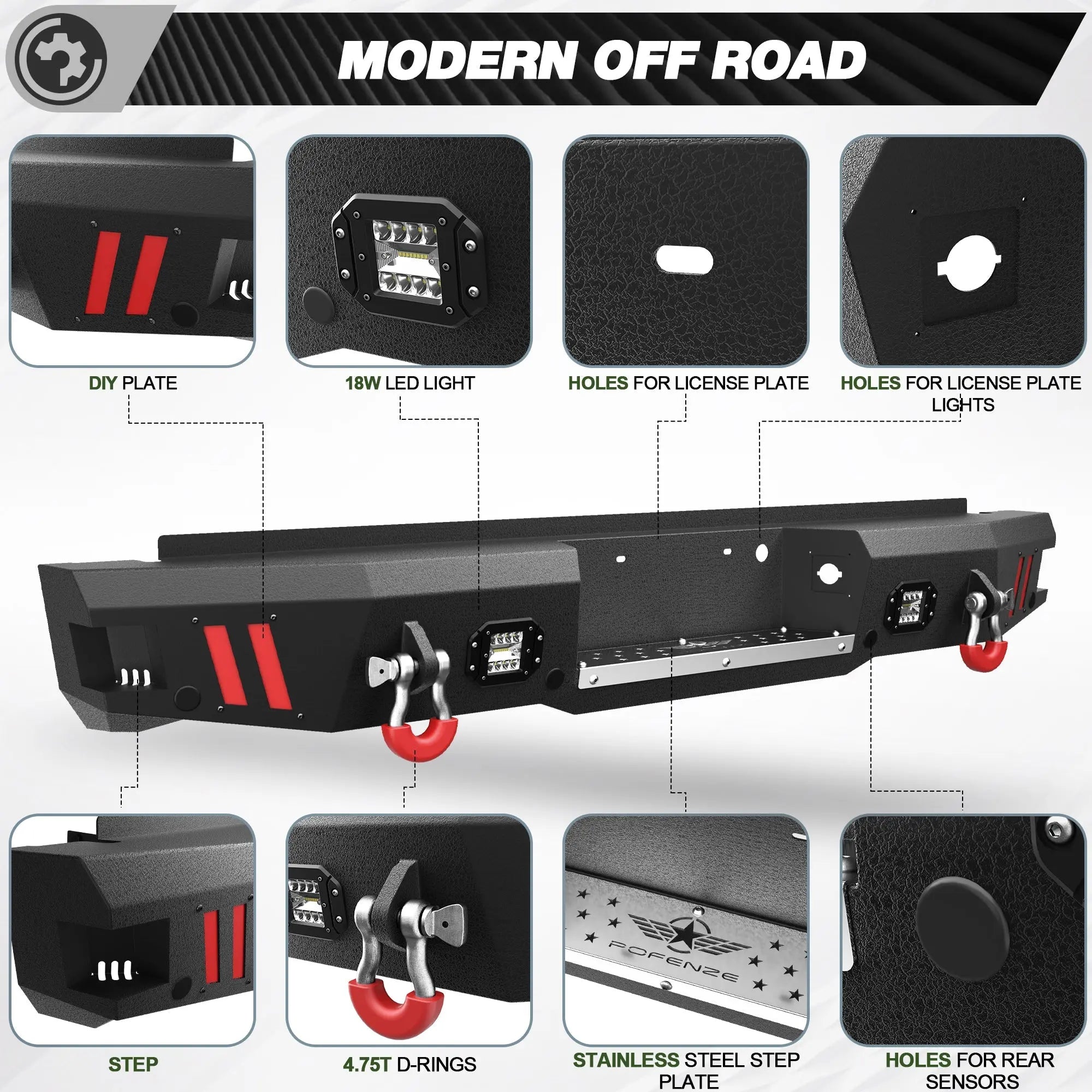 F250 Rear Bumper Full Width for 1999-2016 Ford F250/F350/F450 - nadiaauto