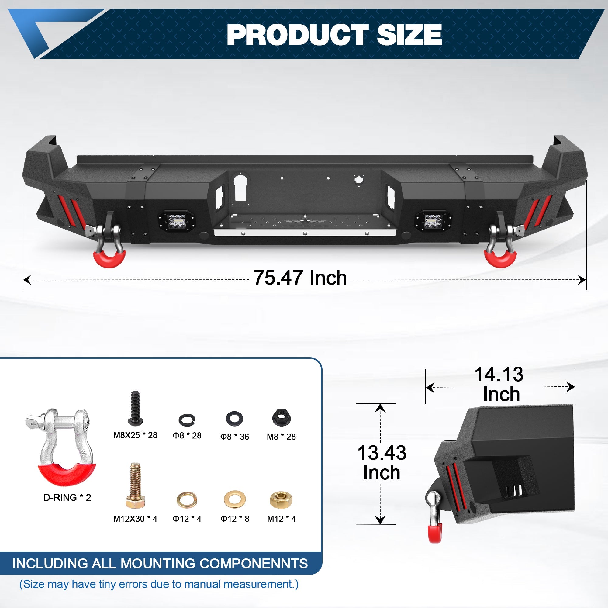 F250 Rear Bumper Full Width for 2017 - 2026 Ford F250/F350/F450 - nadiaauto
